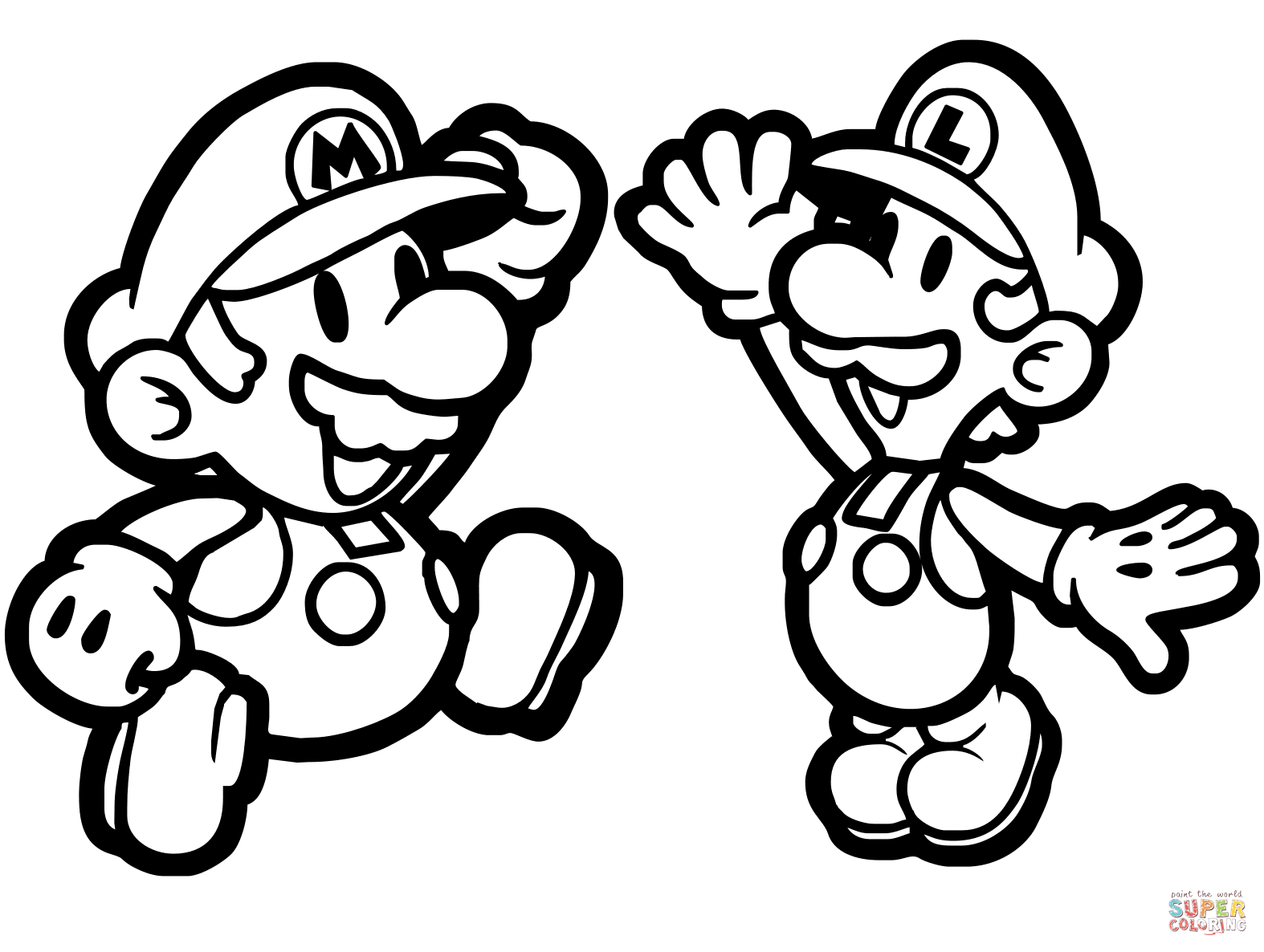 mario and luigi printable coloring pages