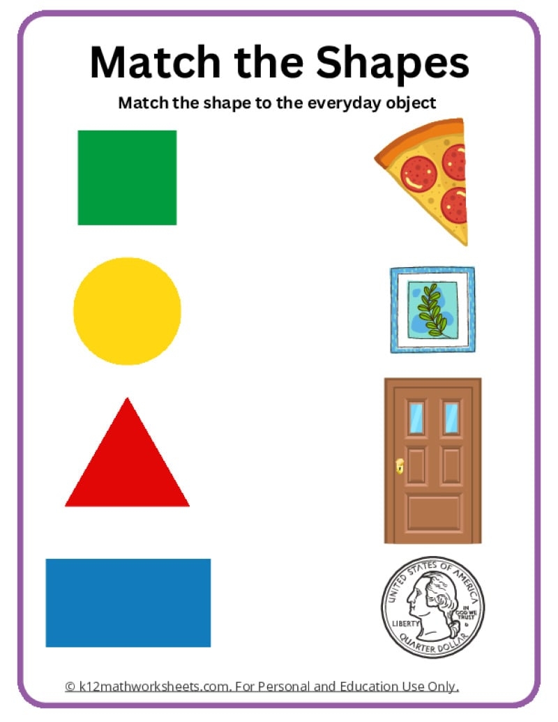 shapes worksheets for preschool