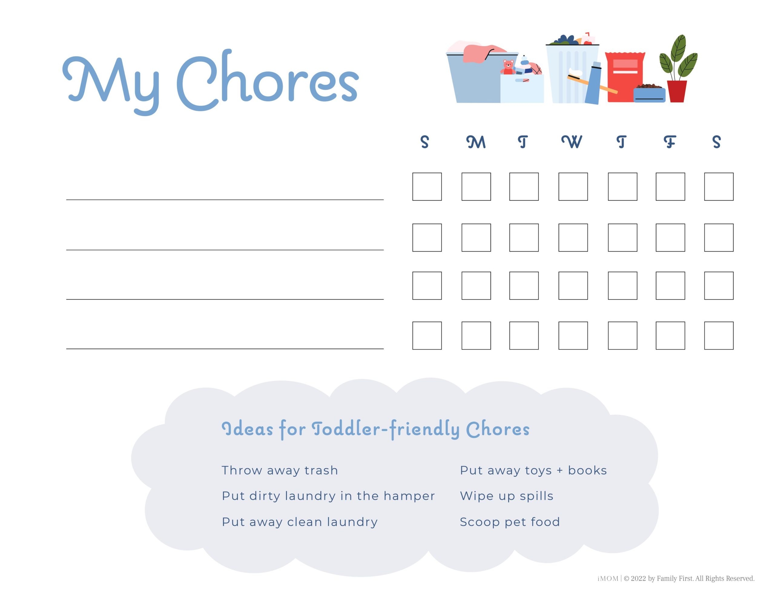 free editable printable chore charts pdf