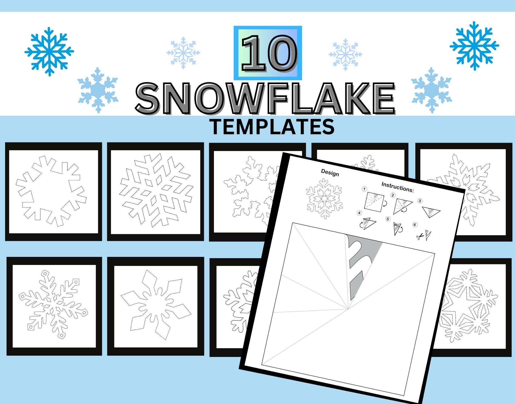 10 Paper Snowflake Patterns Printable Paper Snowflakes Printable DIY Templates Winter Decor Snowflake Cutting Activity Frozen Party Etsy