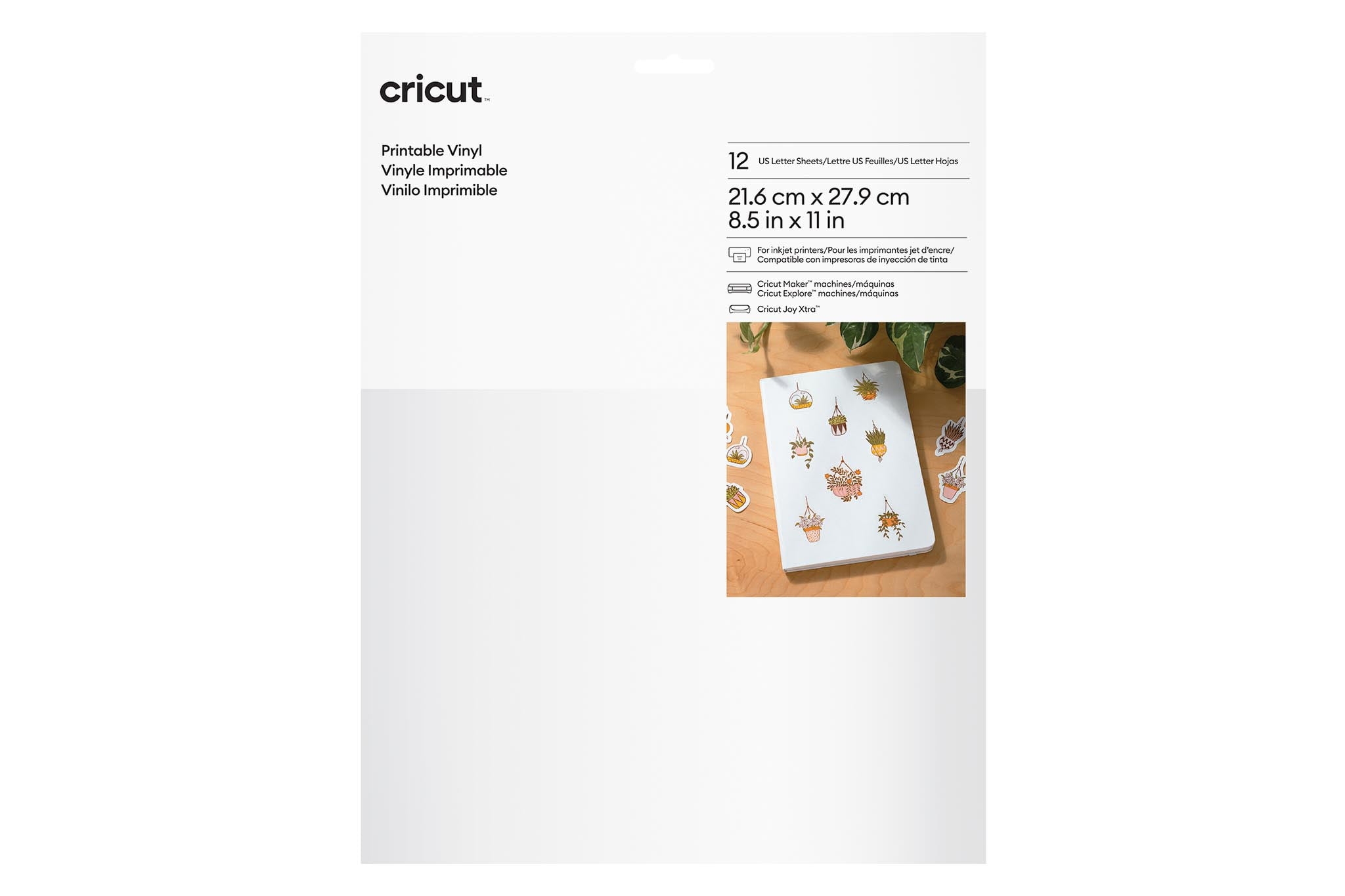 3 Pack Cricut Printable Vinyl US Letter 12 Ct White Walmart