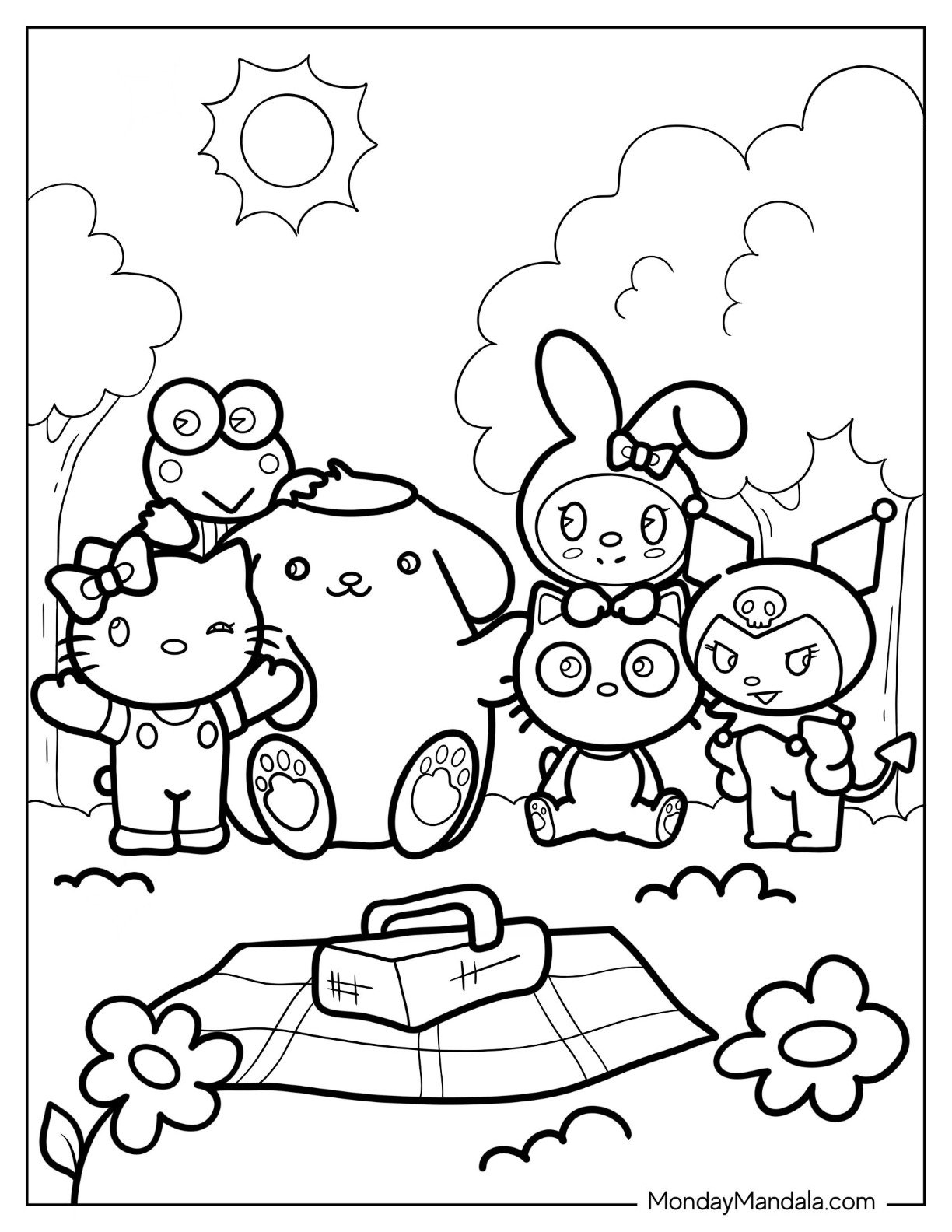 hello kitty coloring pages free printable