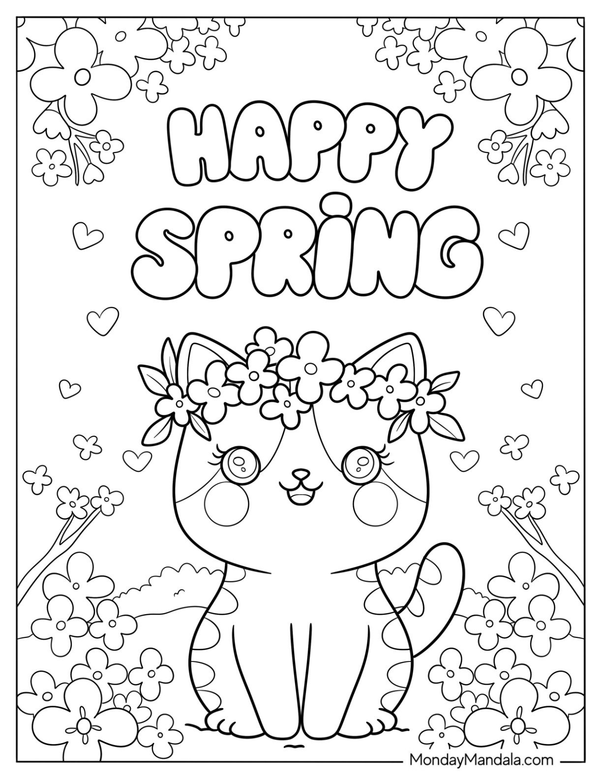 spring coloring pages printable