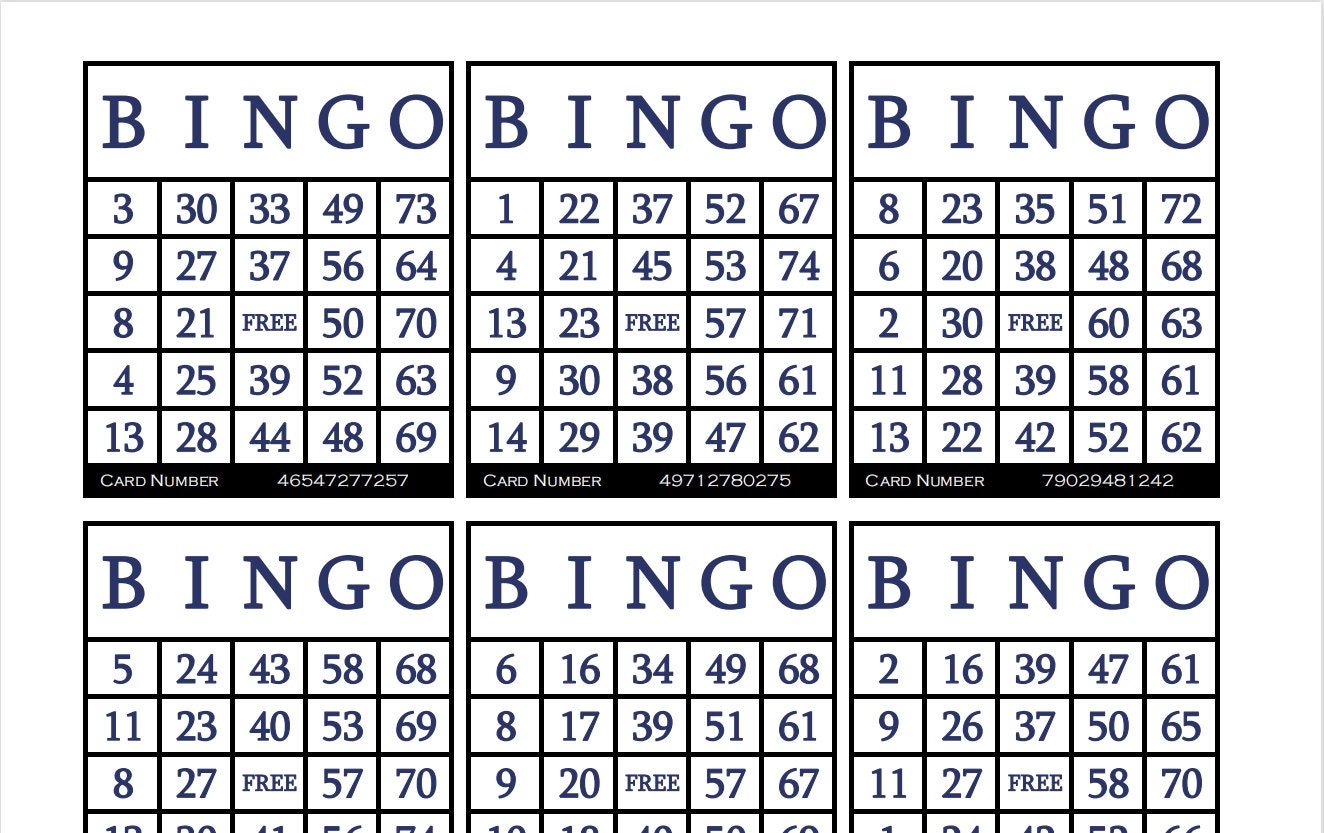 3600 Printable Bingo Cards 6 Per Page Large Activities For Seniors Kids Holidays Parties Games For Adults Zoom Bingo Cards 1 75 Ball Etsy