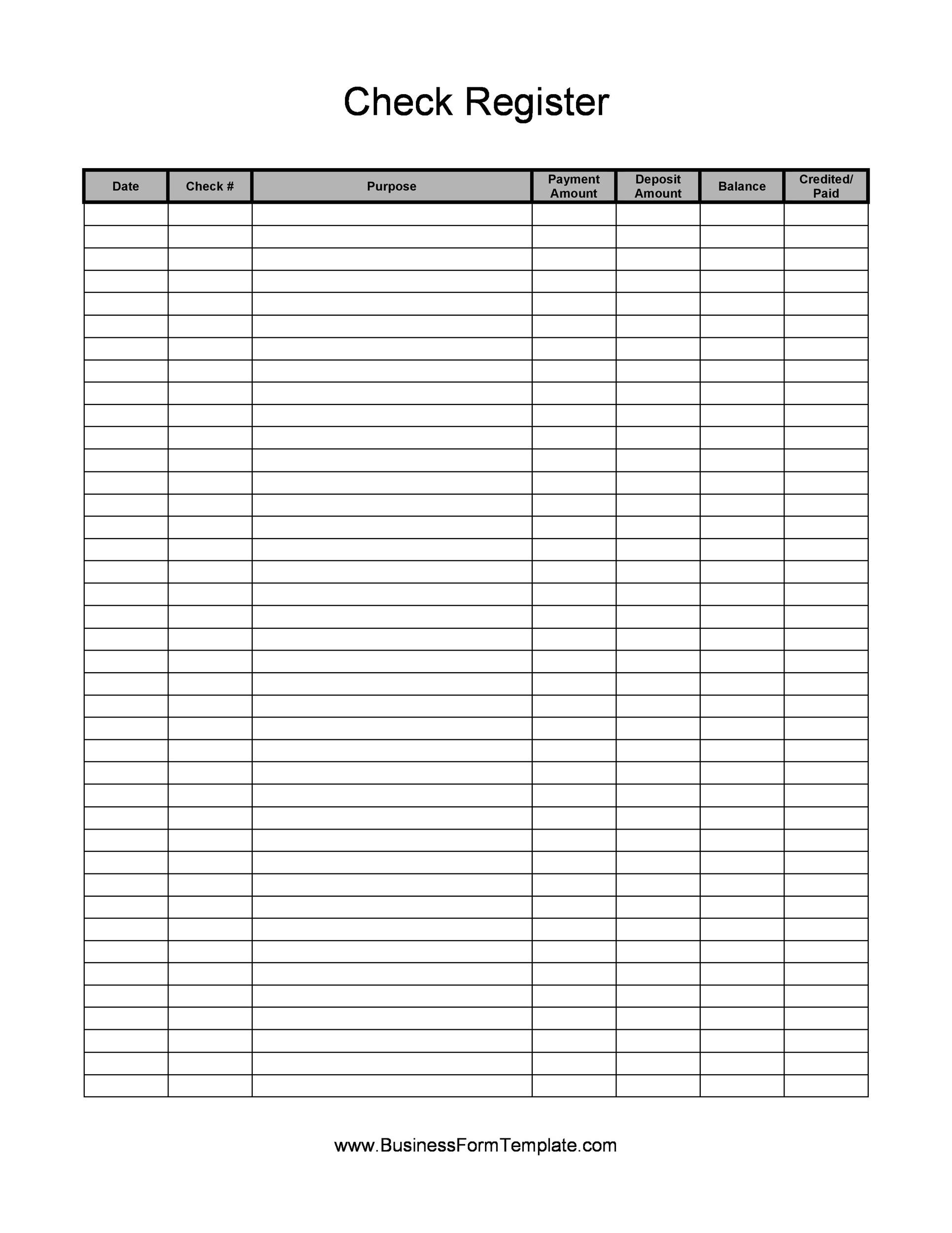 printable checkbook register