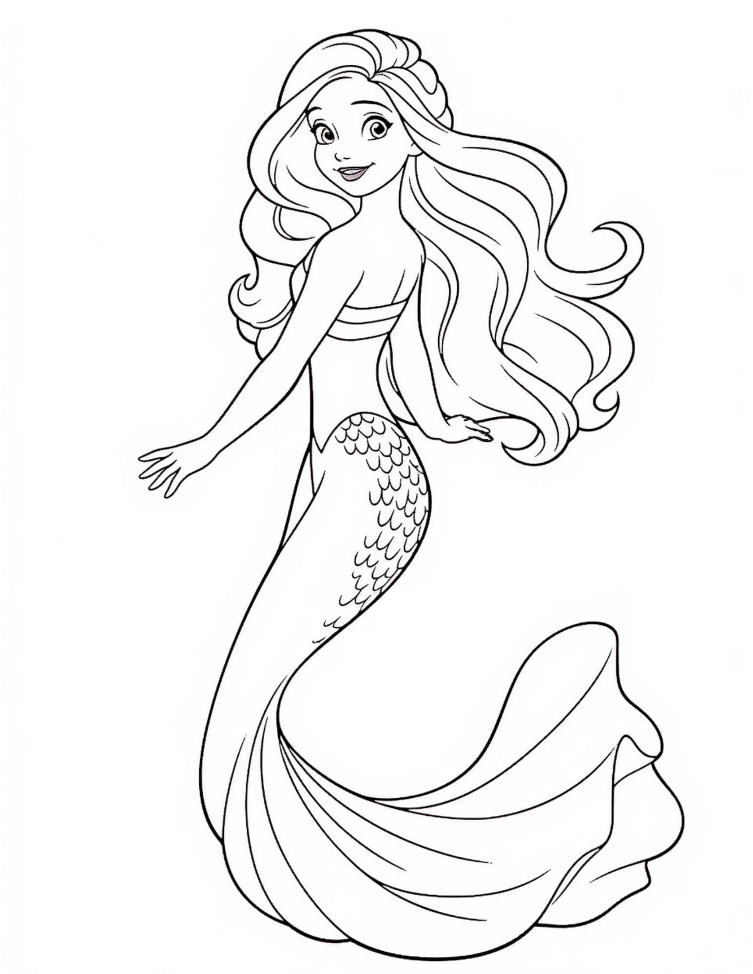 printable mermaid colouring pages