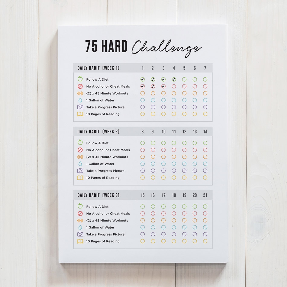 75 hard challenge printable