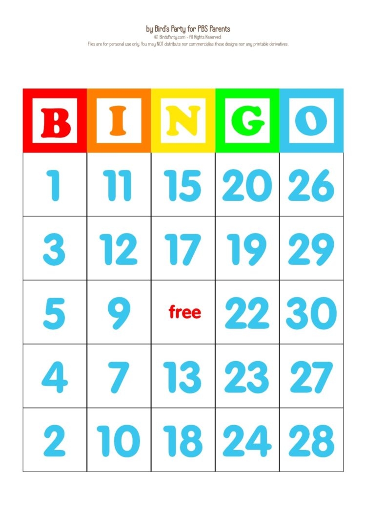 bingo card printable