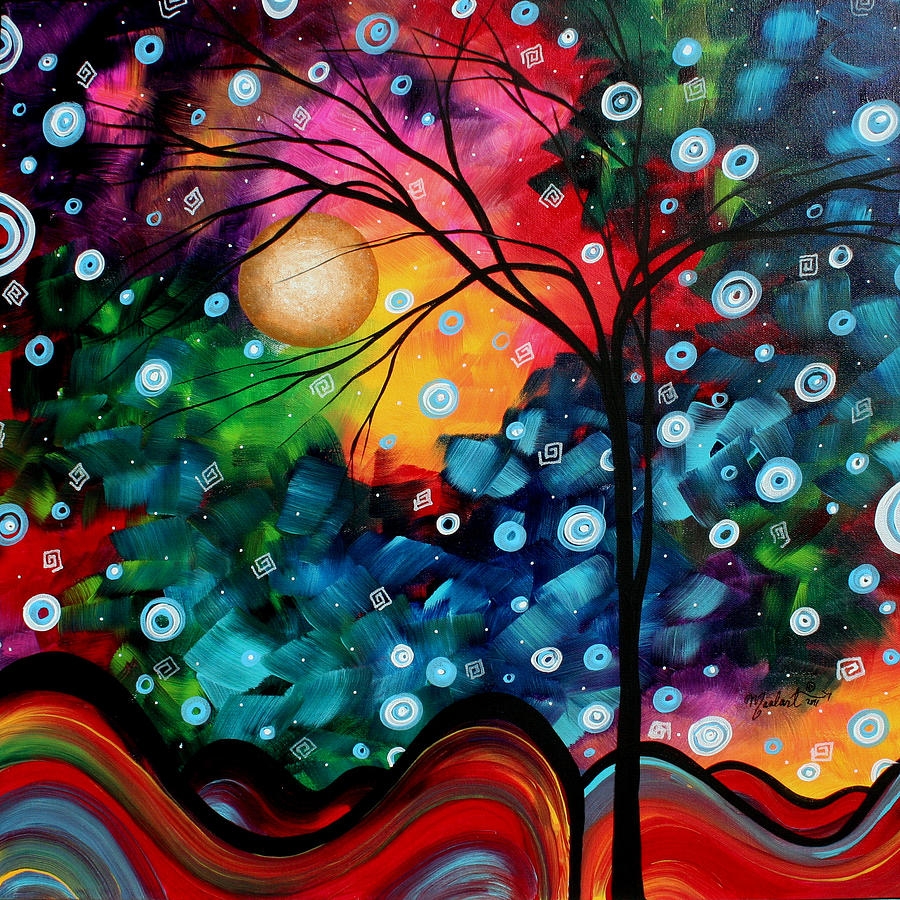Abstract Art Landscape Tree Painting BRILLIANCE IN THE SKY MADART Painting By Megan Aroon Fine Art America