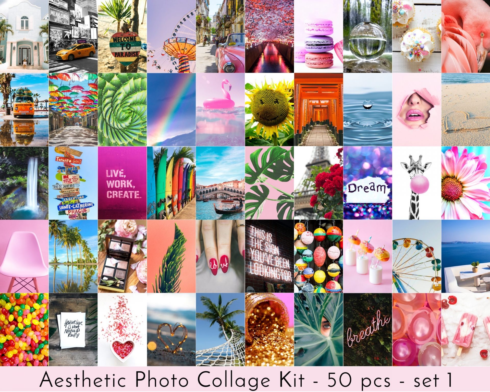 Aesthetic Photo Wall Collage Kit Printable Wall Art