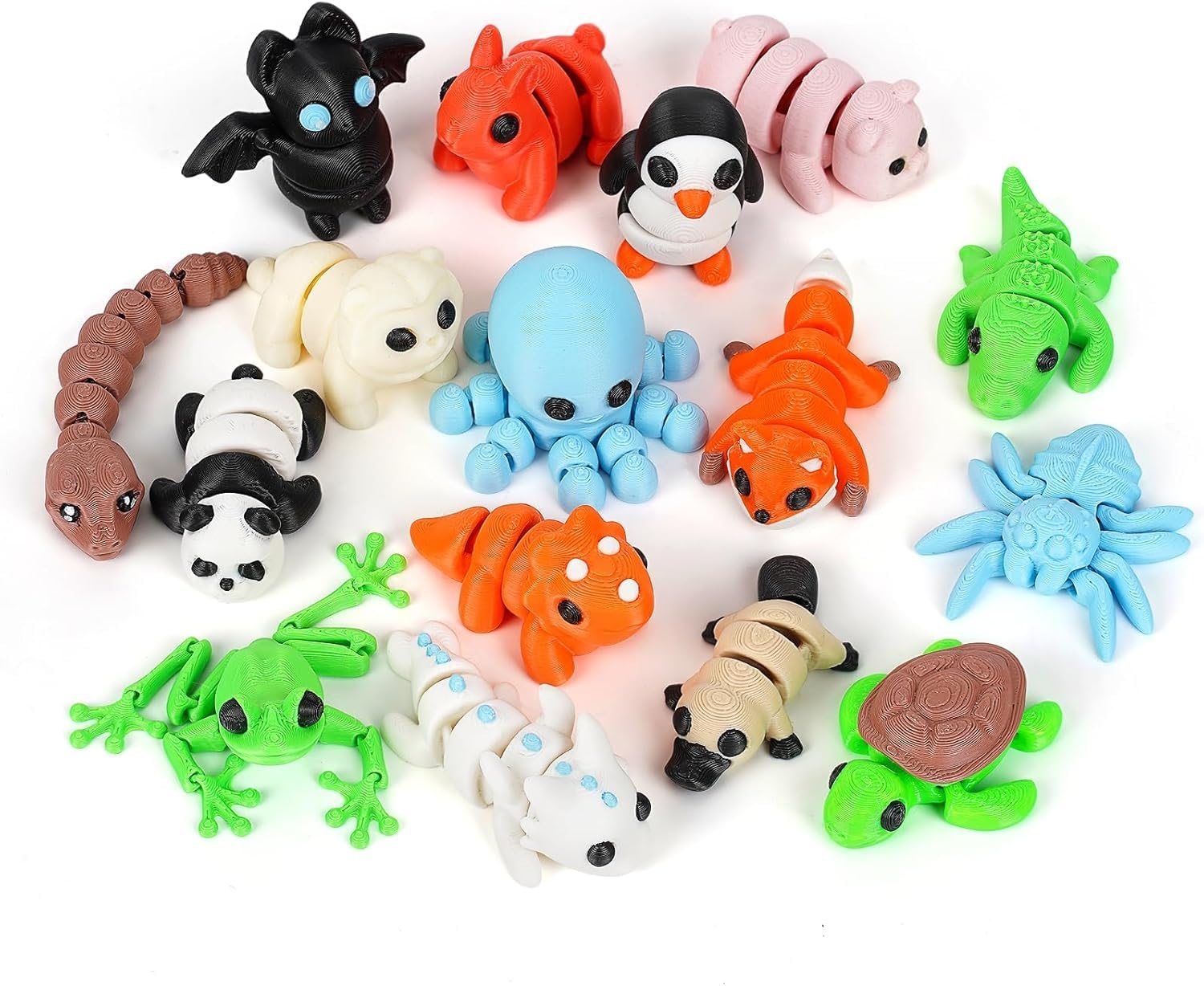 Amazon SHUWND 3D Printed Mini Animals Articulated Flexible Fidget Toy Tiny Animals Figurines Exquisite Cute Pet Toy Kindergarten Graduation Gifts Toys Games
