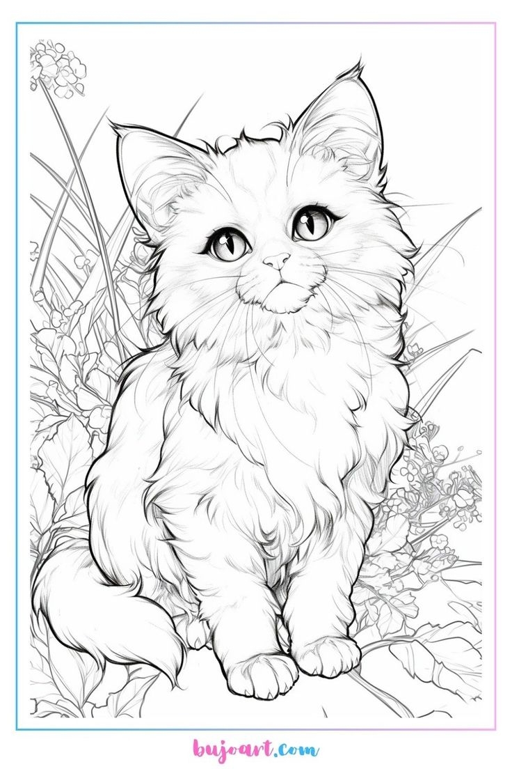 printable cat colouring pages