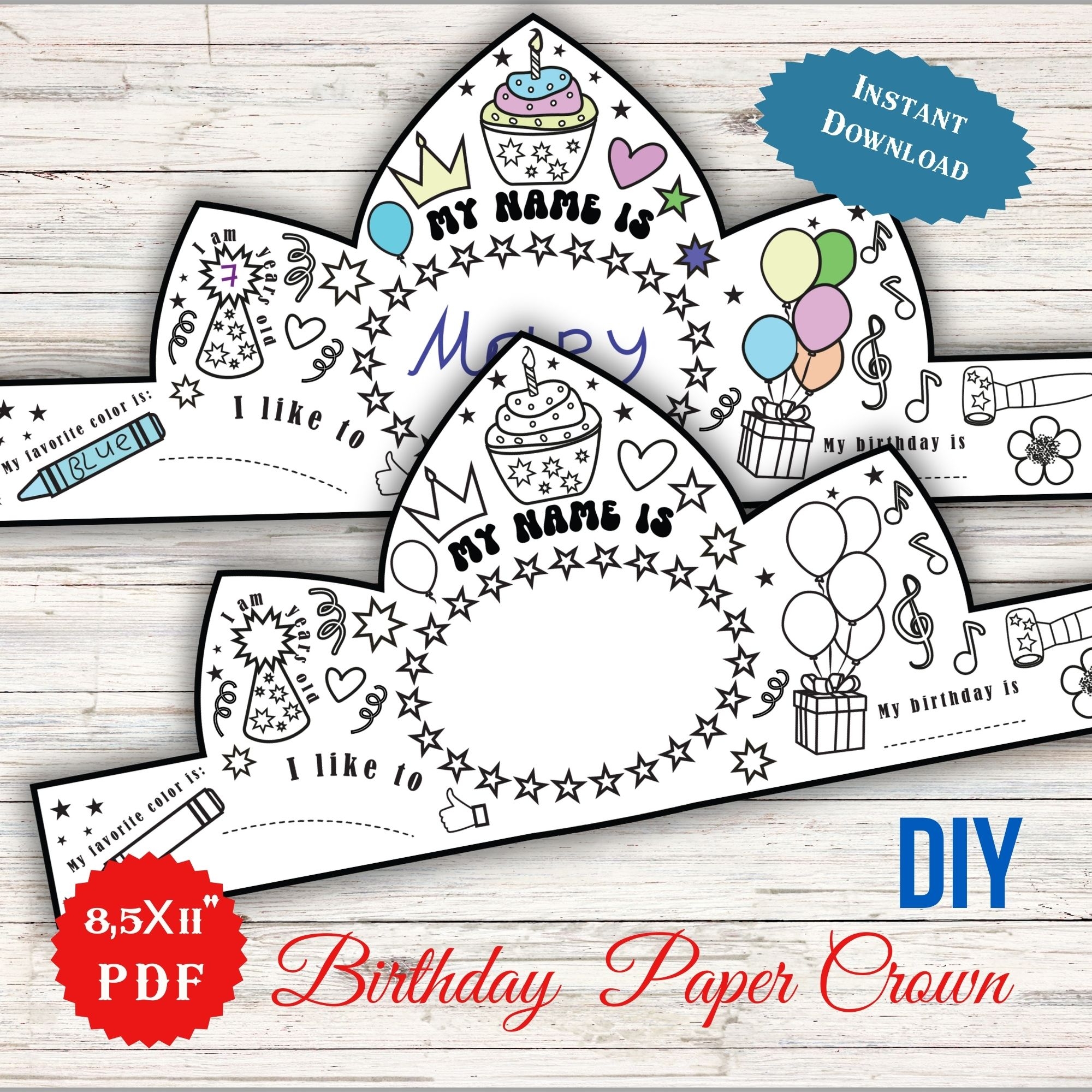 birthday crown printable
