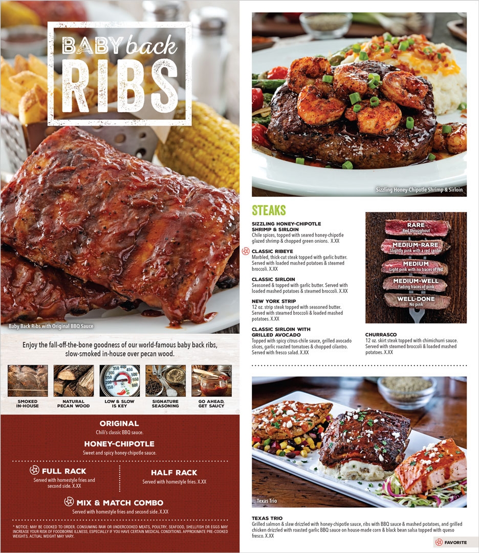 Chilis Menu With Prices Printable Printable Party Favors