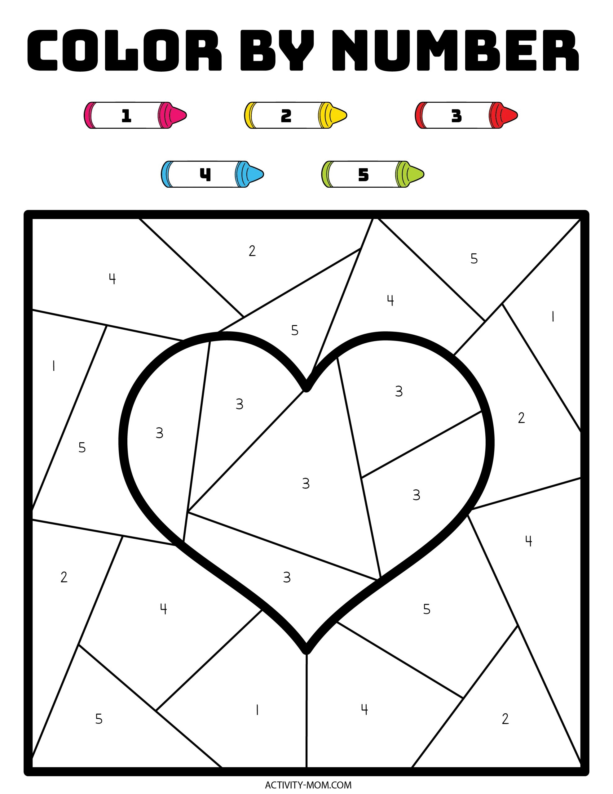 printable number coloring