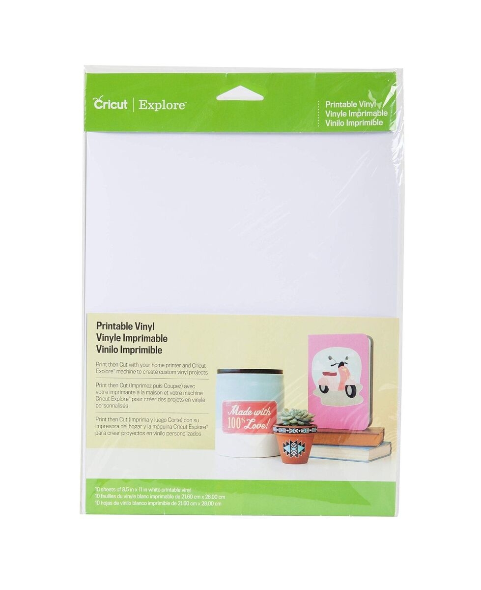 Cricut Printable Vinyl White 10Sheets 8 5in X 11in Cricut Maker Explore NEW EBay