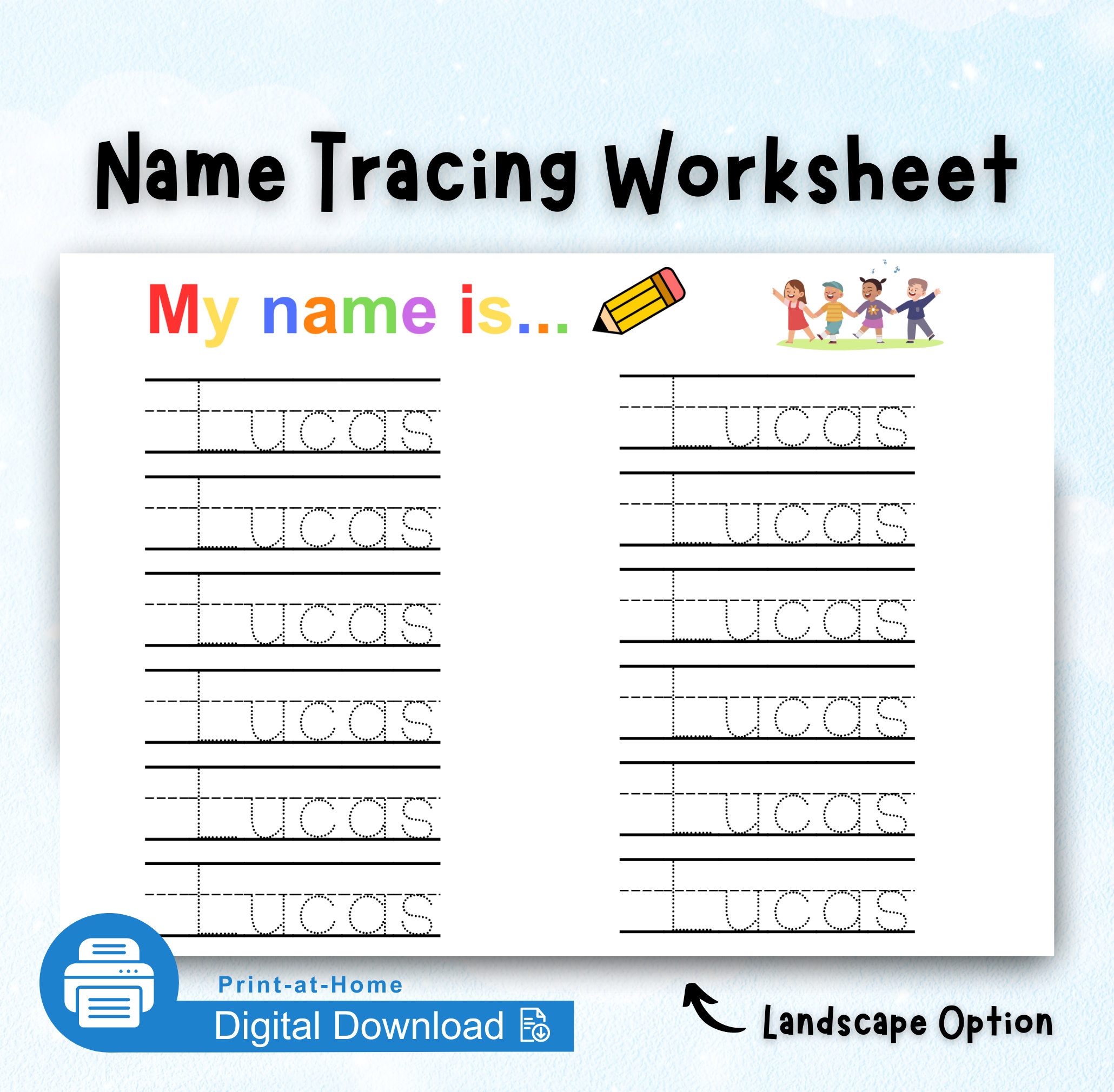 name tracing printable