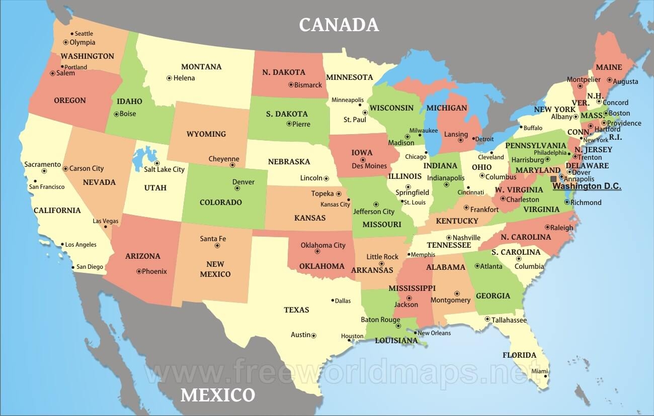 us state map printable