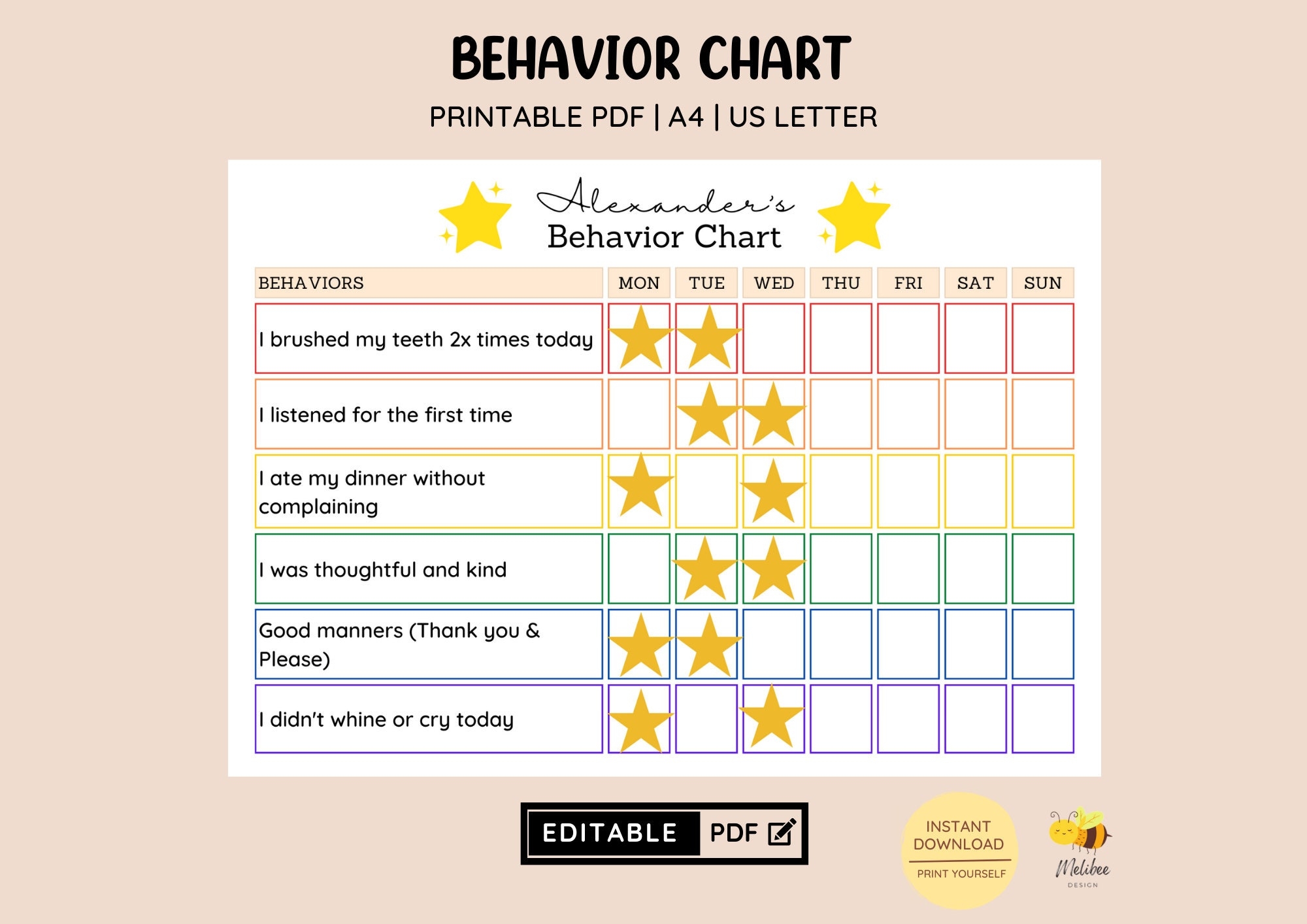 behavior chart printable