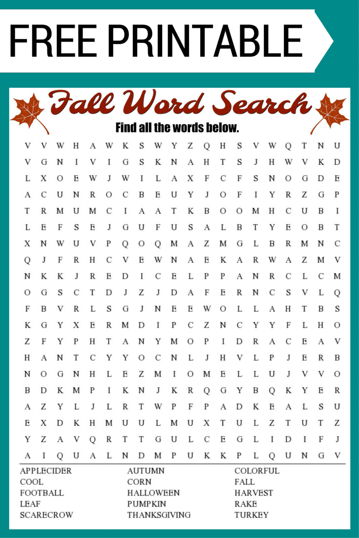 word search printable free