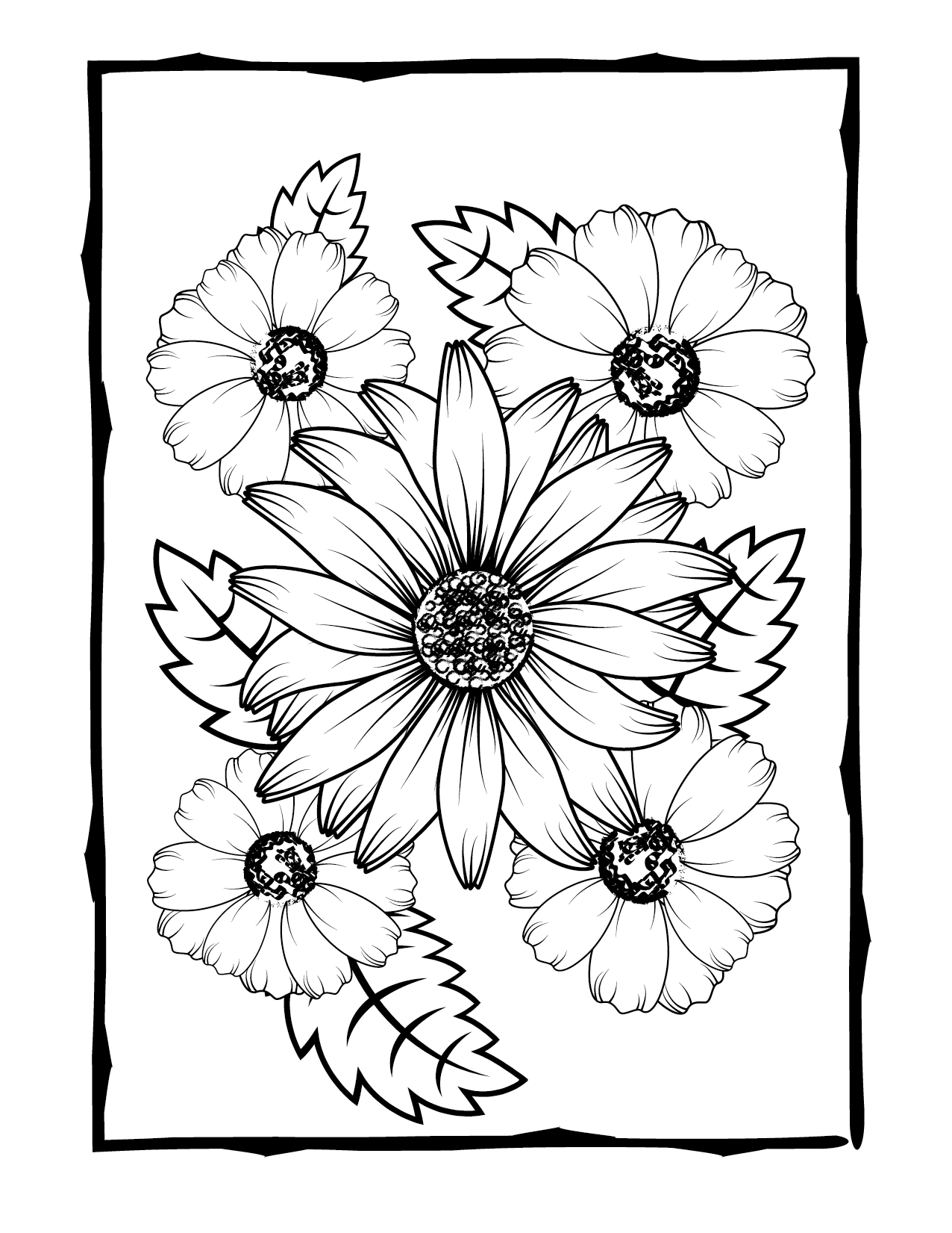 flower colouring pages printable