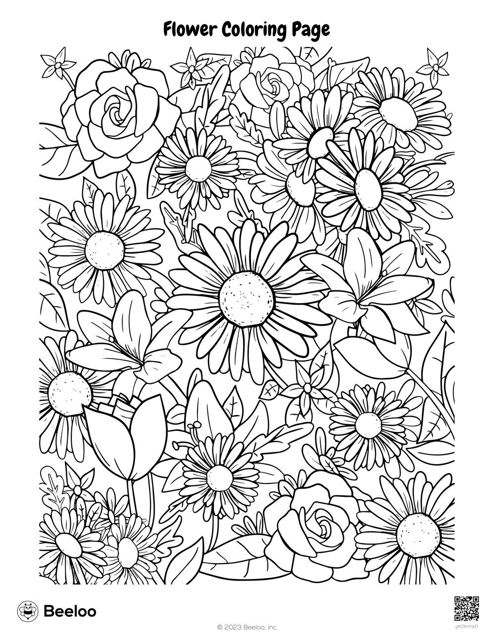 printable colouring pages flowers