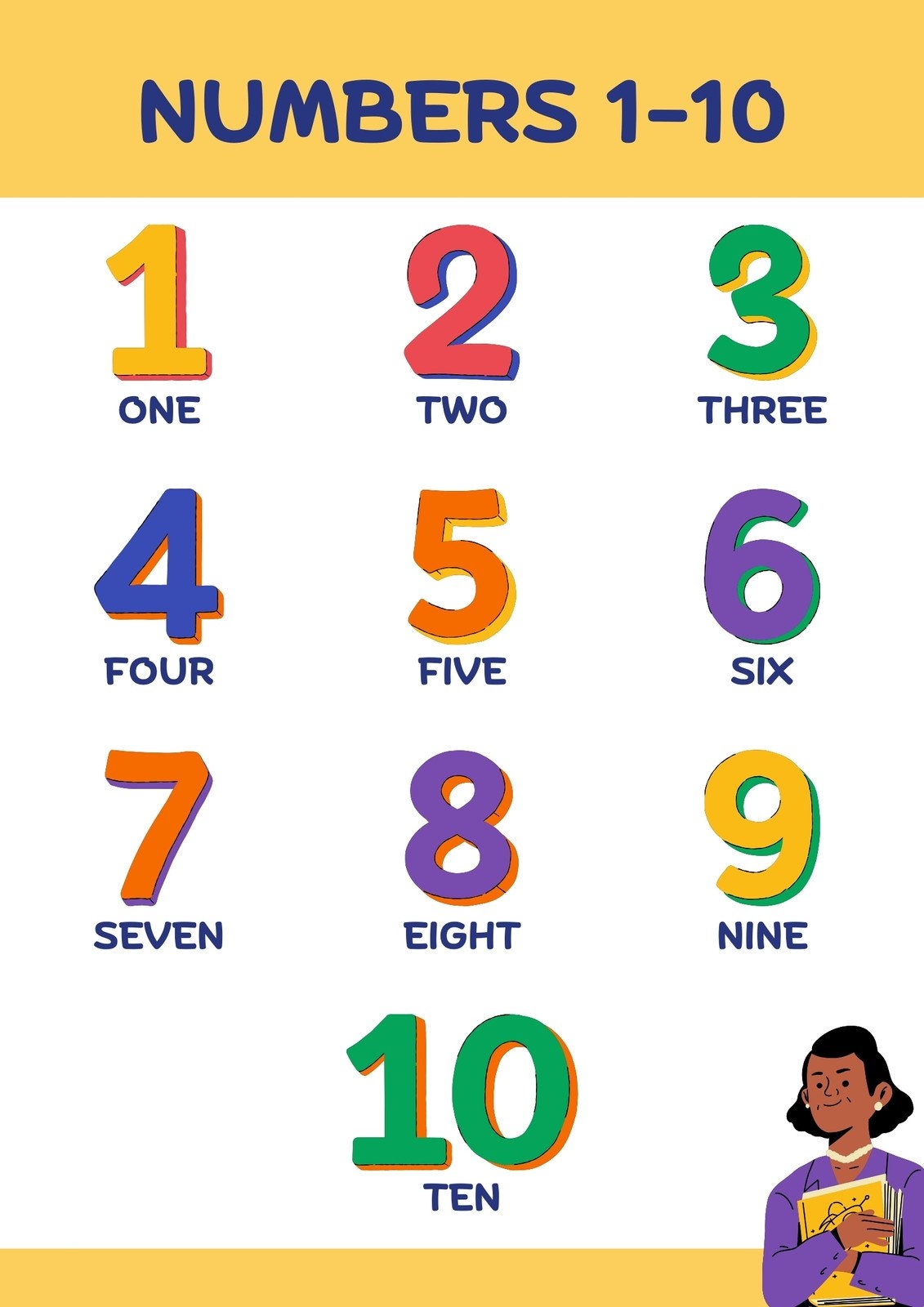 Printable Colorful Numbers
