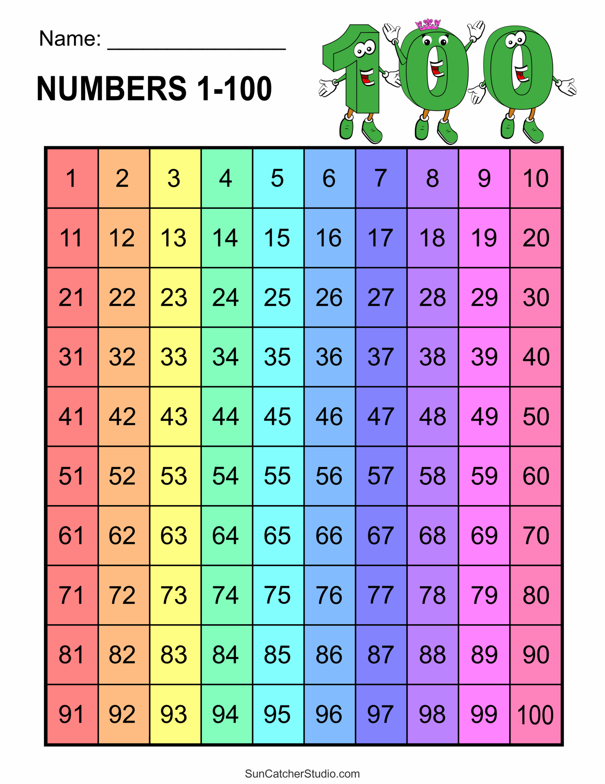 100 Chart Printable