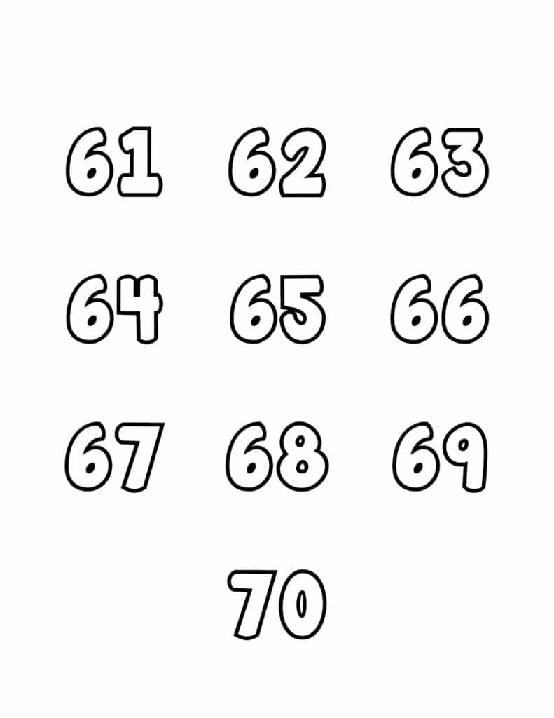 printables of numbers