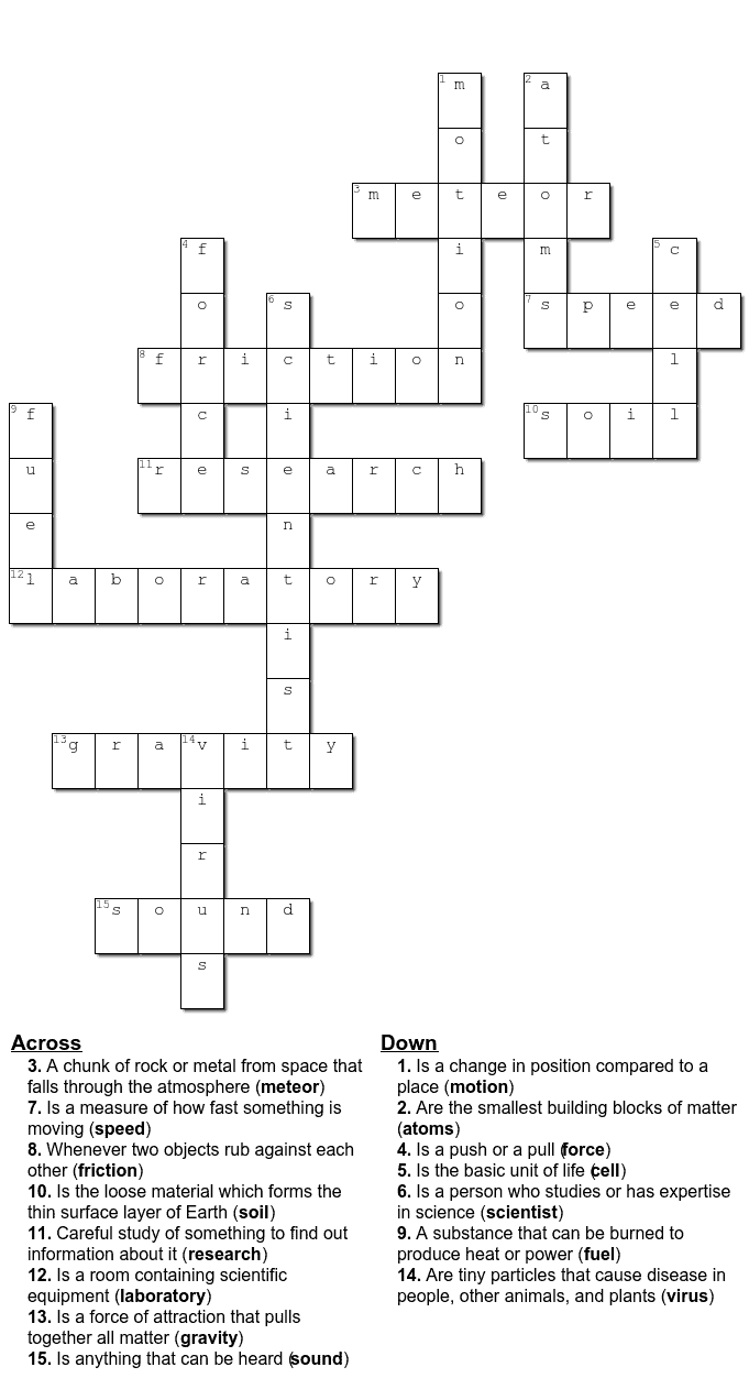 free printable crosswords