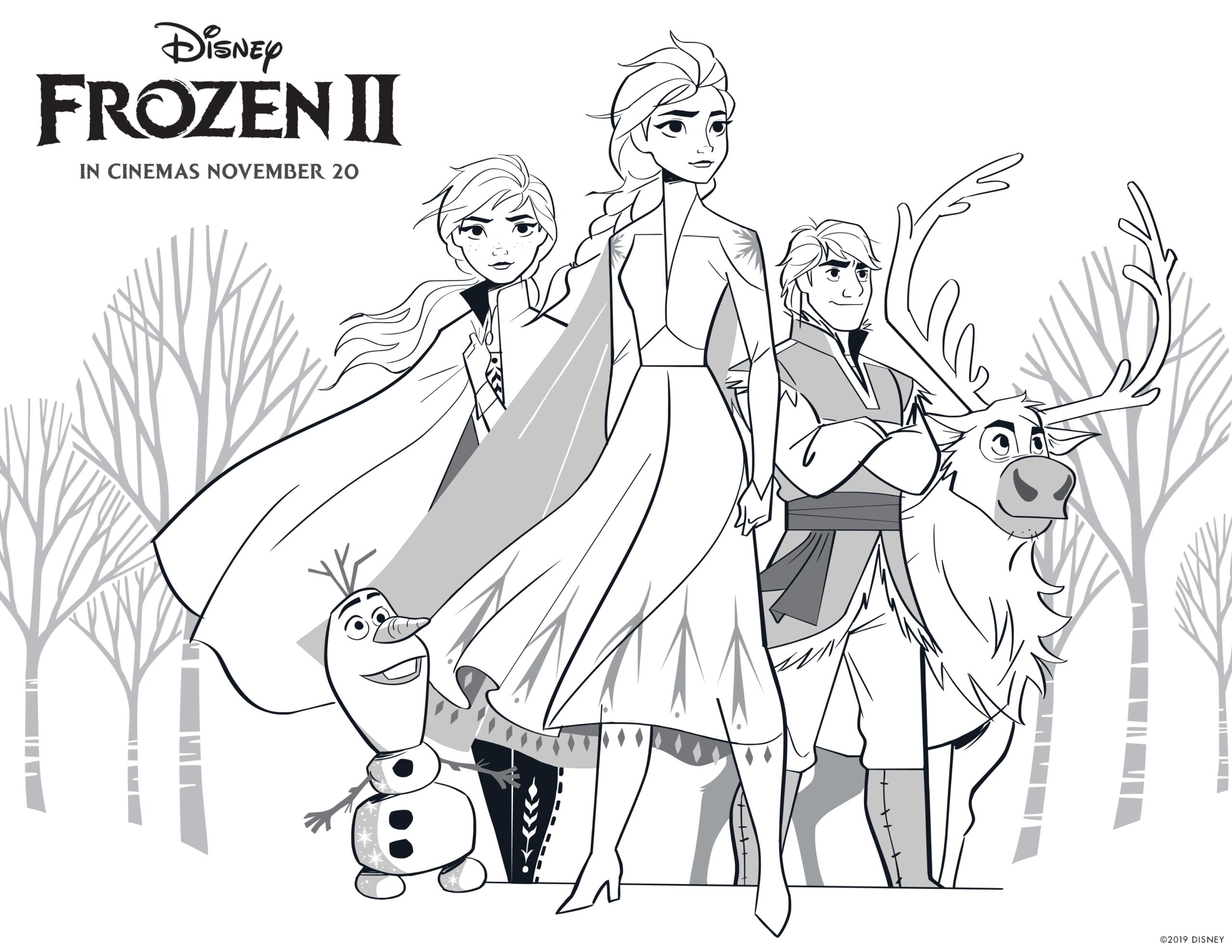 elsa printable colouring pages