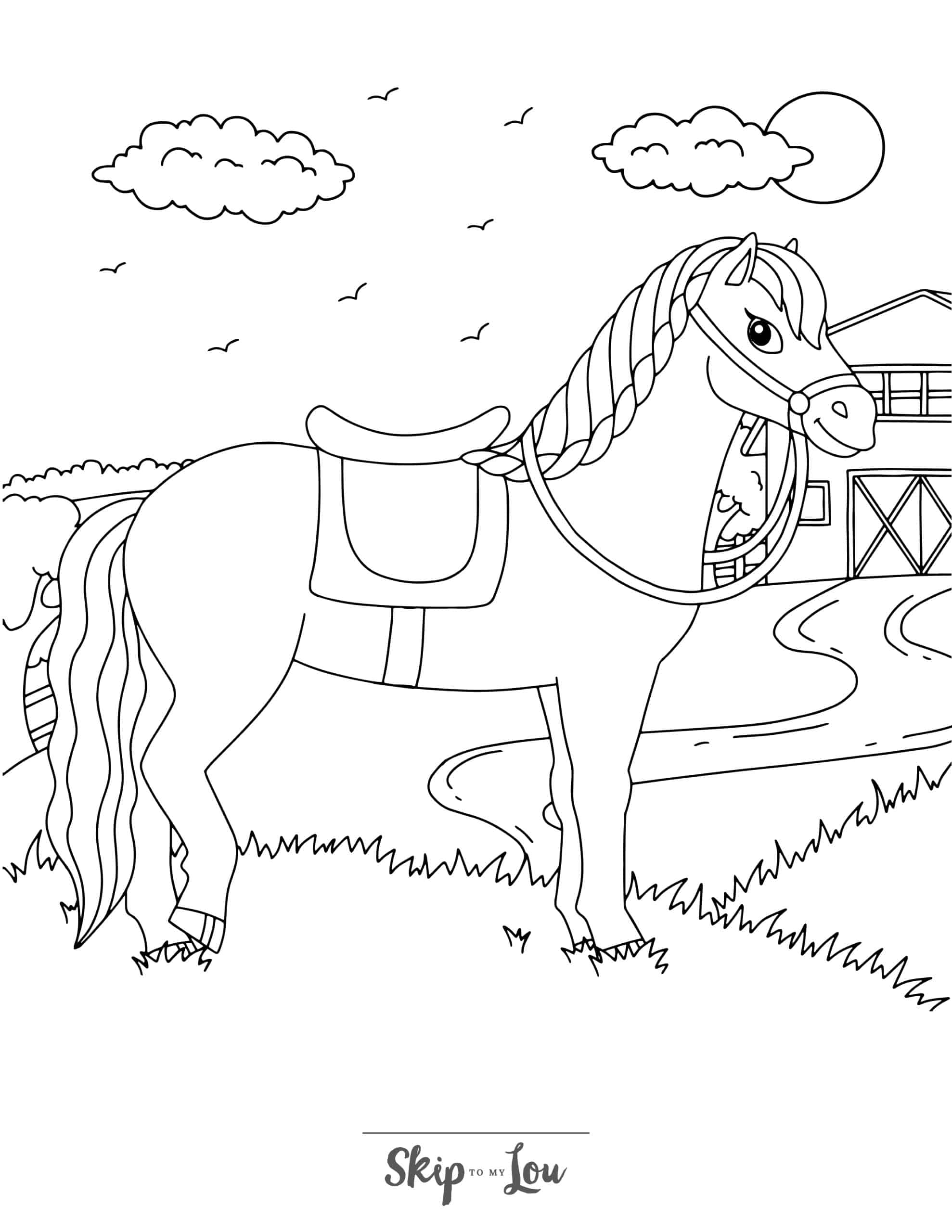 printable horse colouring pages