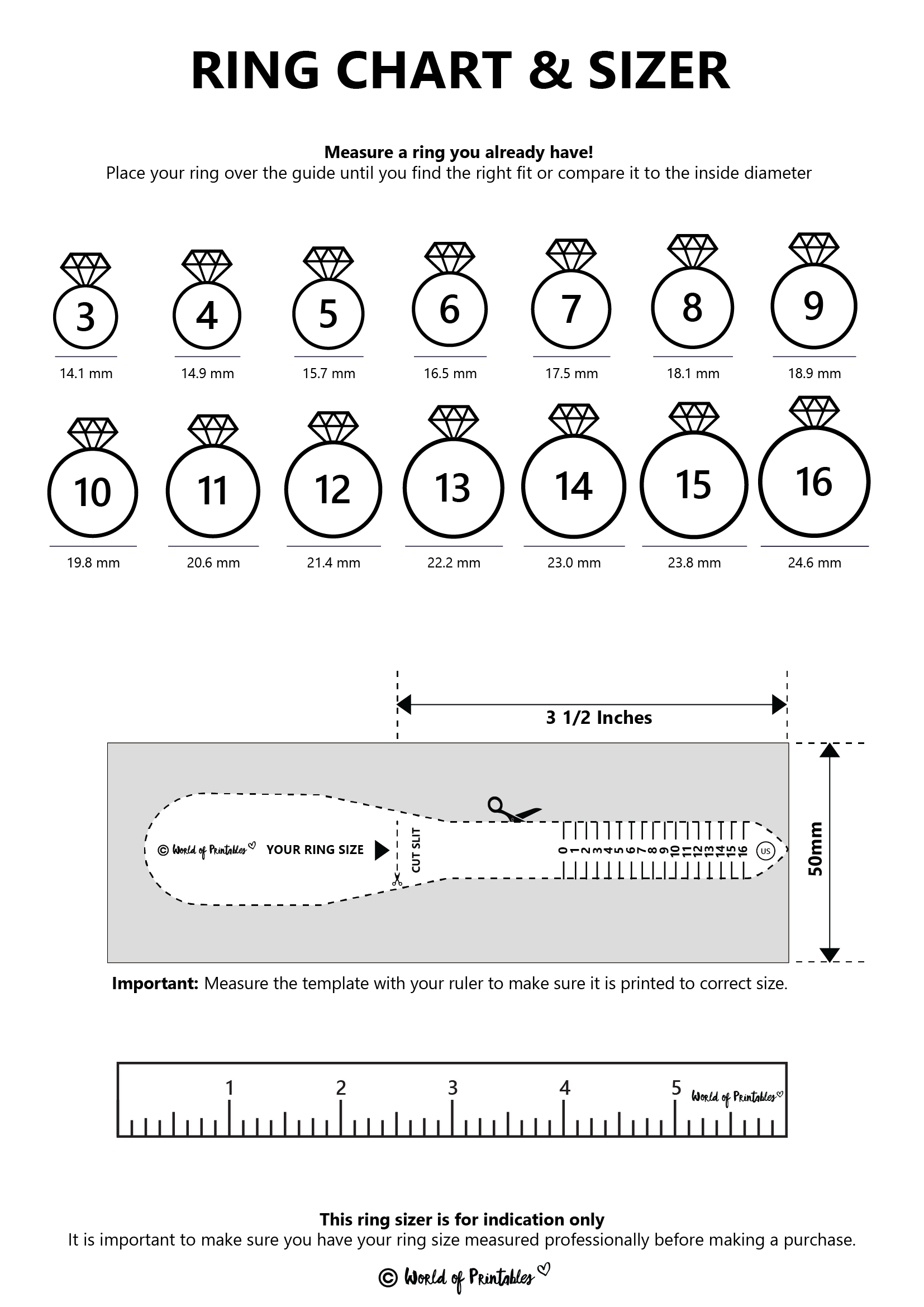 How To Properly Measure Ring Size Printable Ring Sizing Guide Online