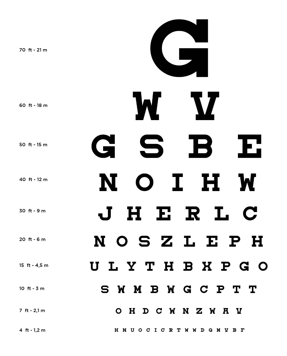 vision chart printable