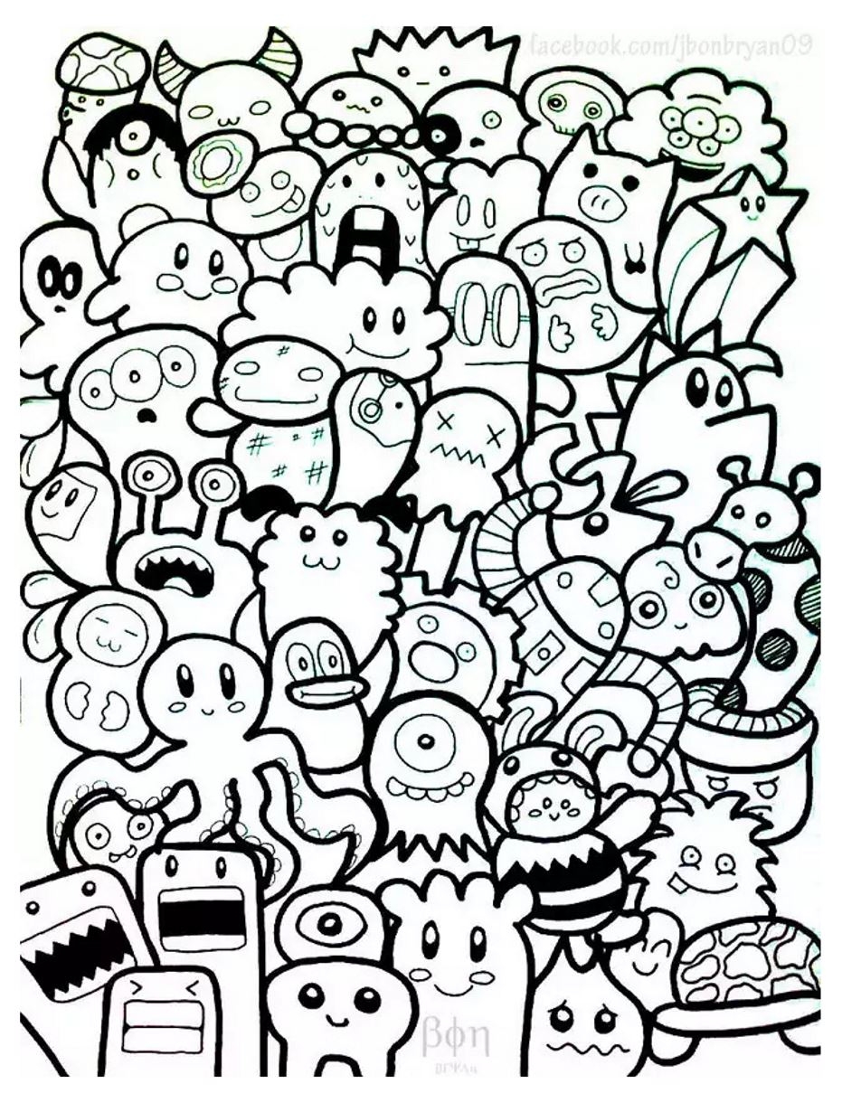 kawaii printable colouring pages