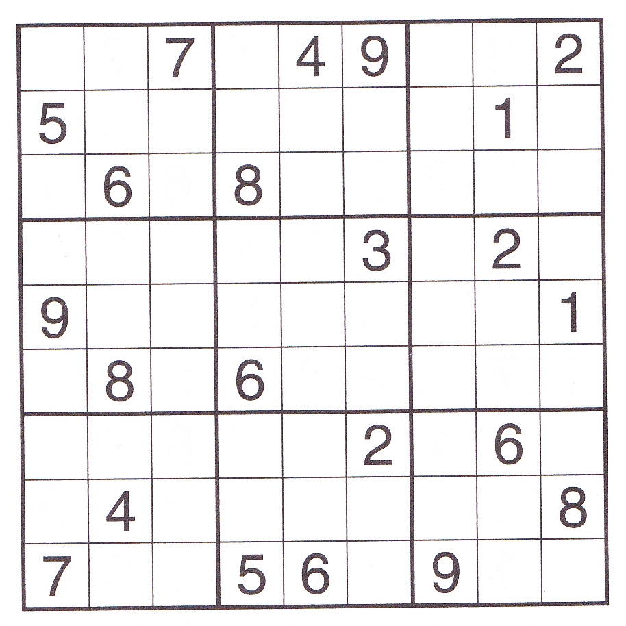 sudoku printable easy
