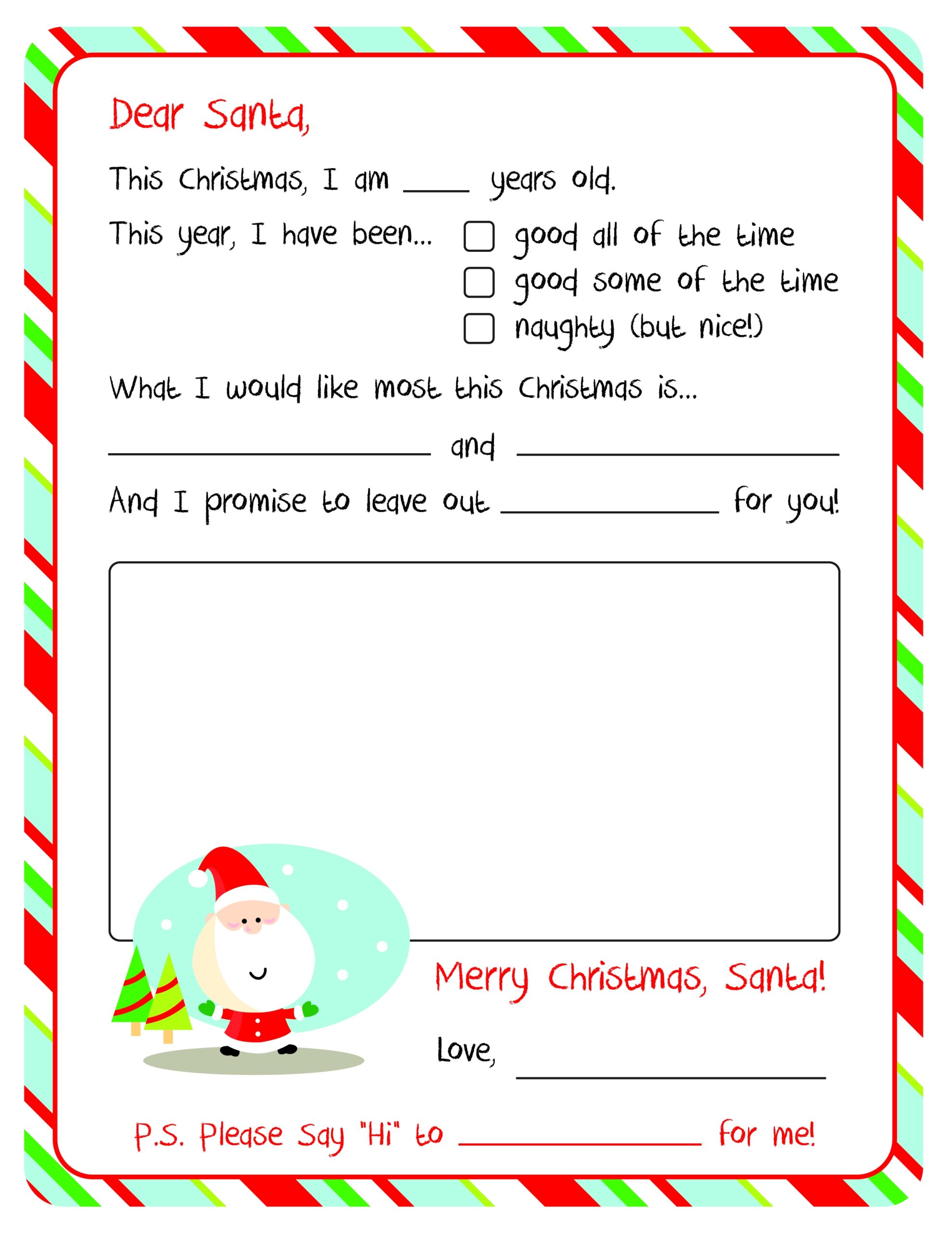 santa letter printable