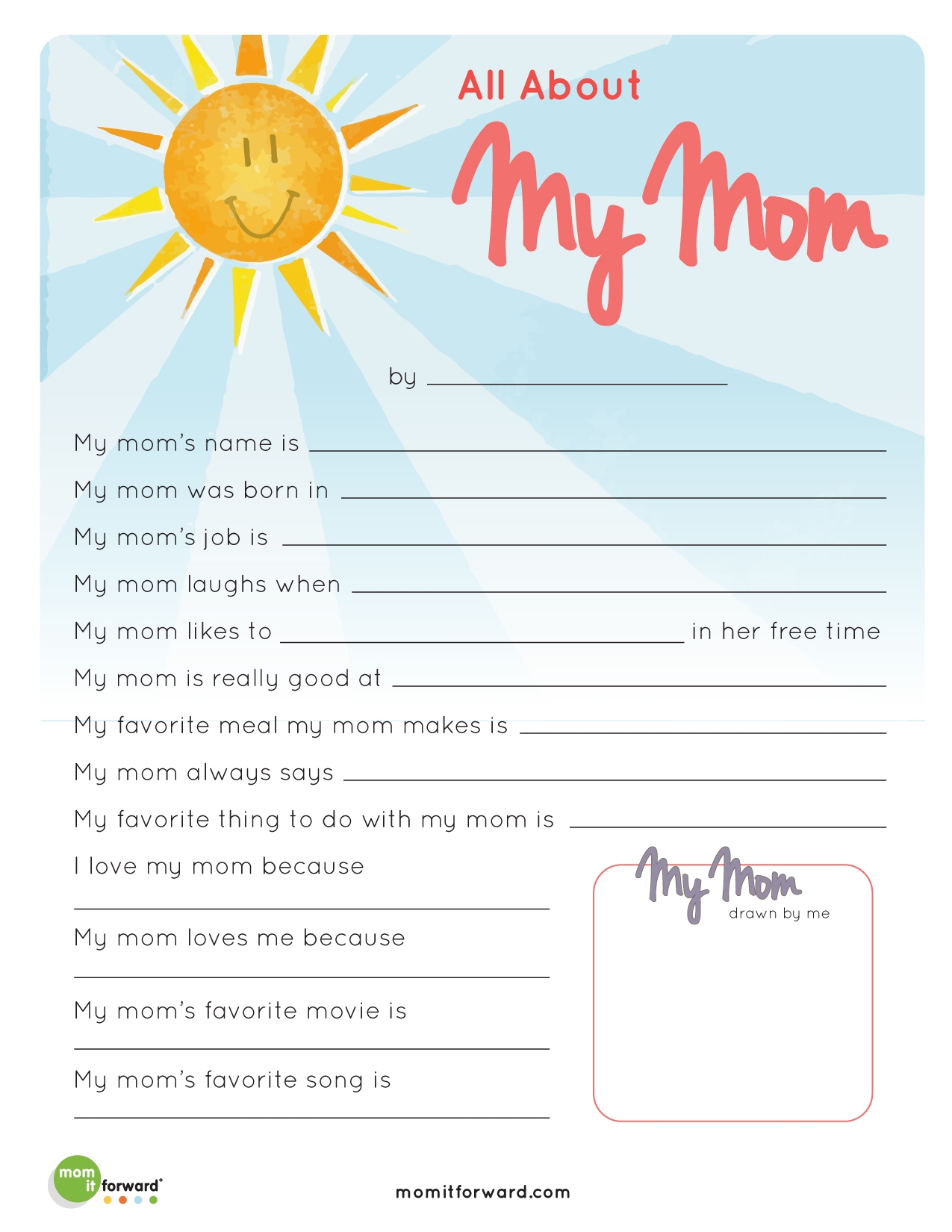 all about mom printable