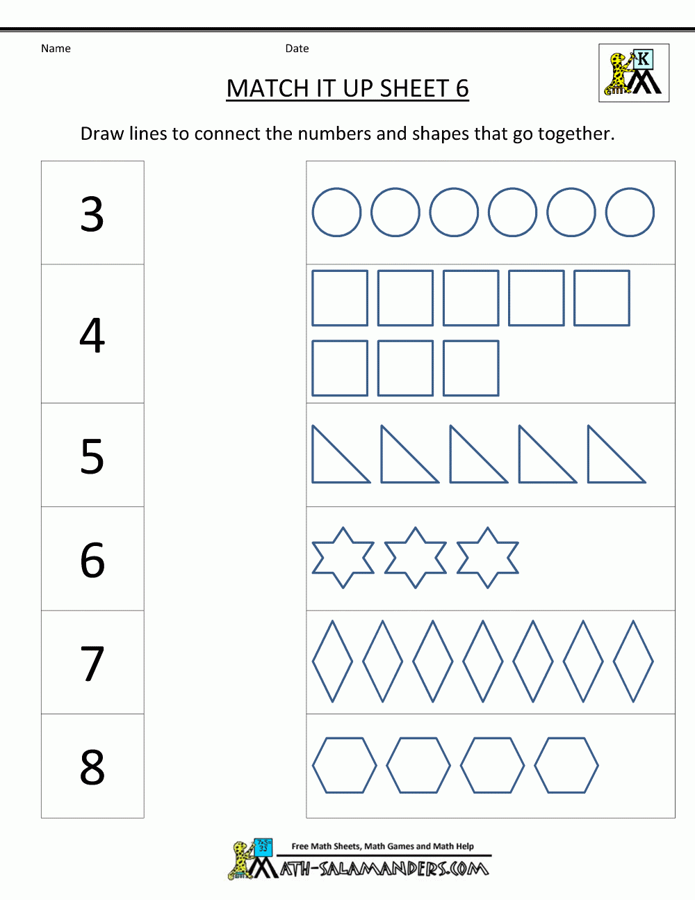 kindergarten math printables