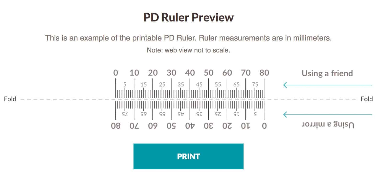 PD Ruler Pupillary Distance Meter Clear Data Marking Precise
