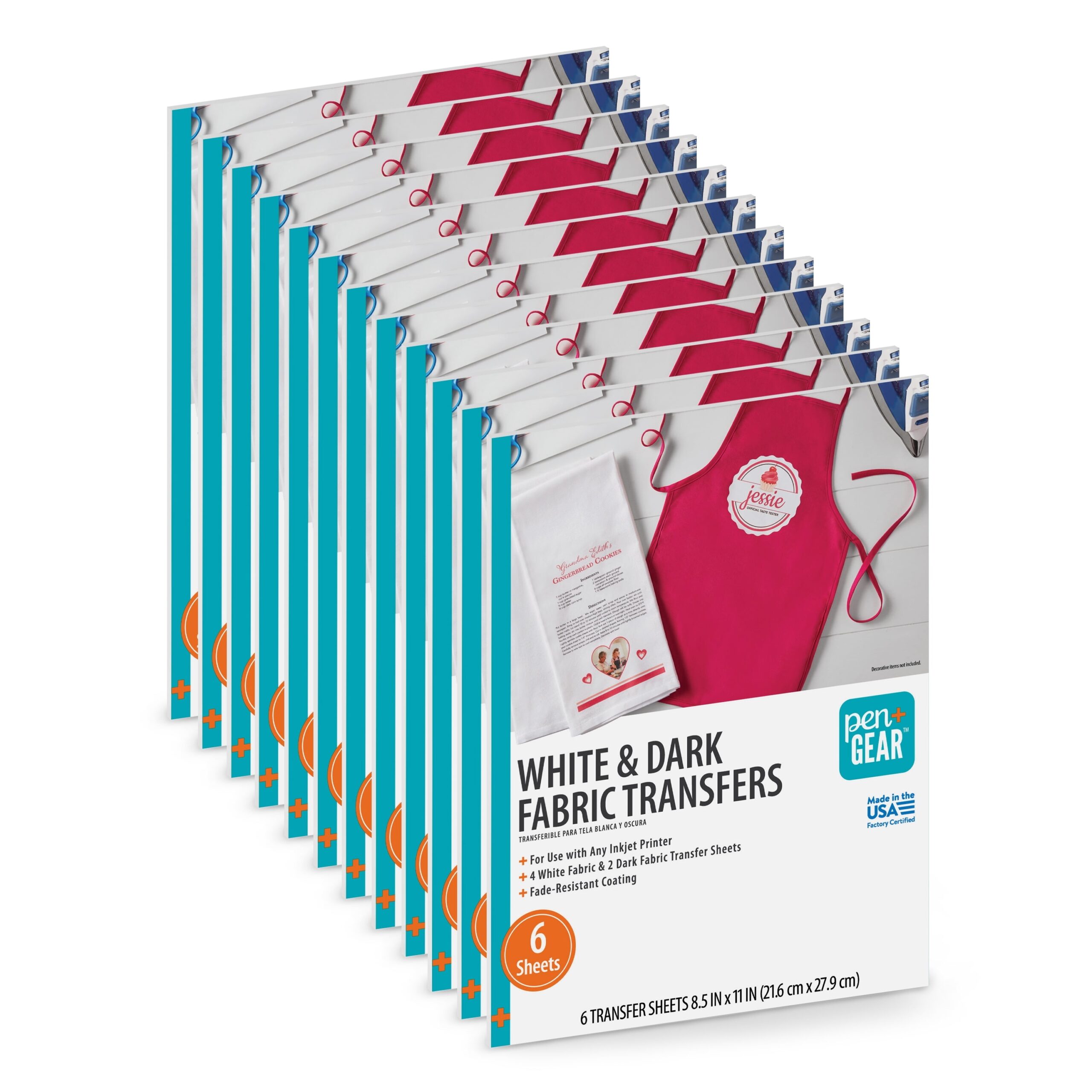 Pen Gear White Dark Fabric Transfer Paper Inkjet Printable 8 5 X 11 72 Sheets Walmart