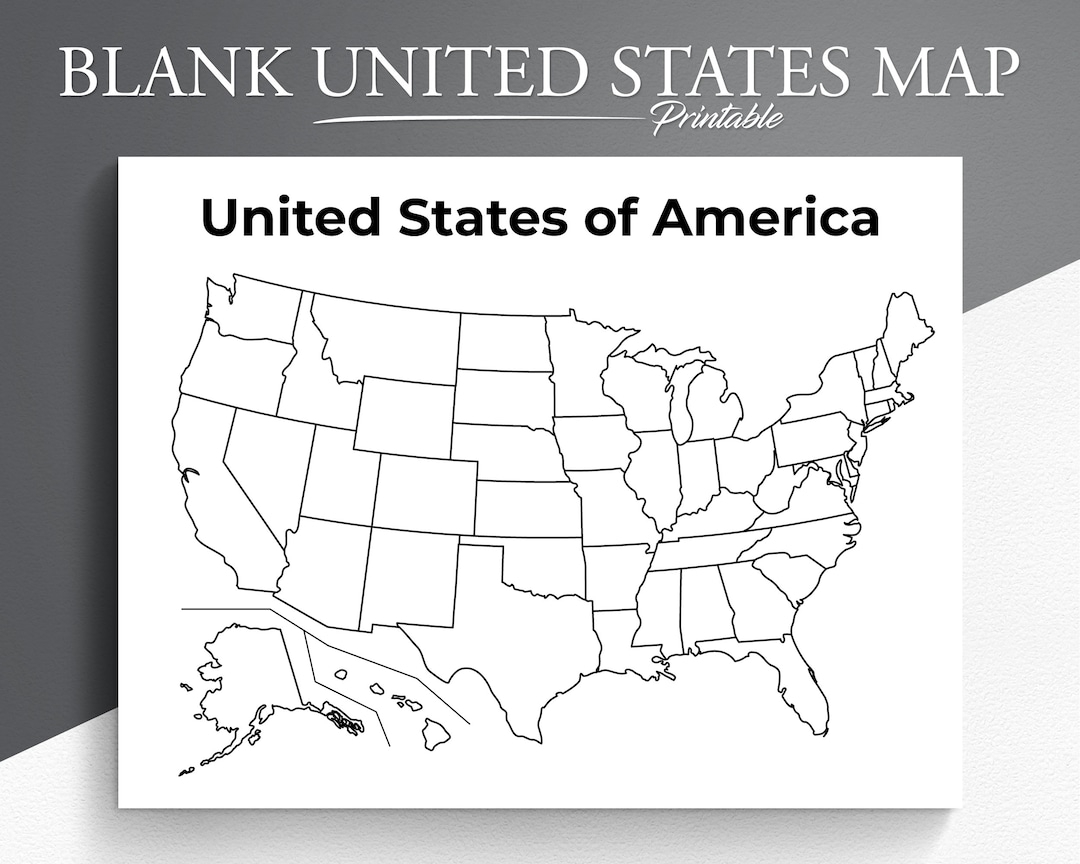 Printable Blank US Map Educational Map For Kids USA Coloring Page United States Map Coloring Etsy Finland
