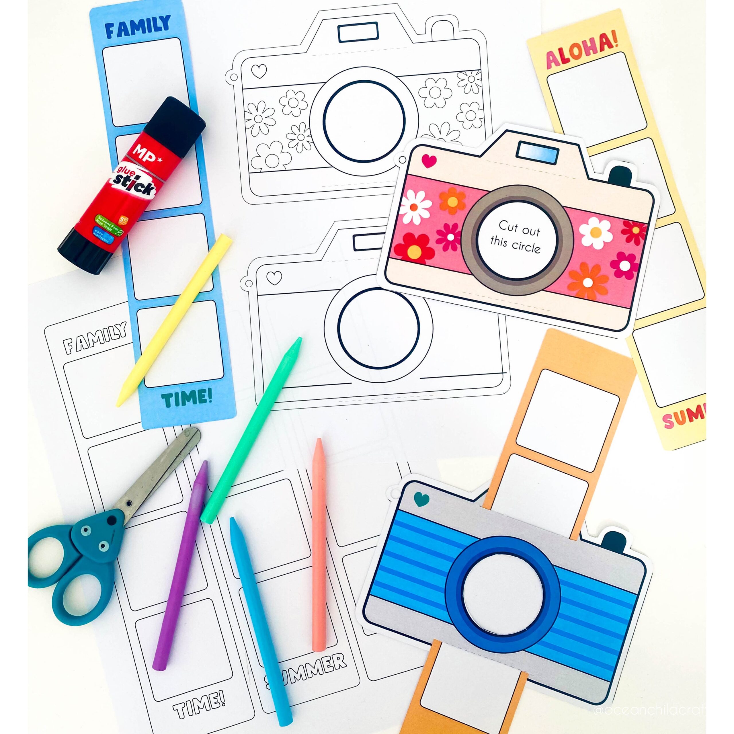 Printable Camera Craft For Kids Photography Worksheet Preschool Camera Art Activity Kindergarten Travel Template Picture Camera Color Page Etsy