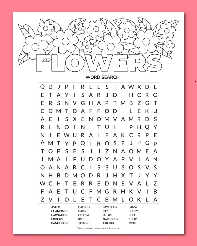 word find puzzles printable