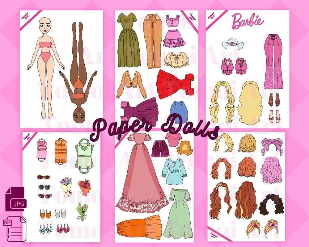 Printable Paper Doll Dress Up Girls Korean Paper Doll Kpop Doll Inspired Kids Toys Instant Digital Download Barbie Doll Dress Up Etsy