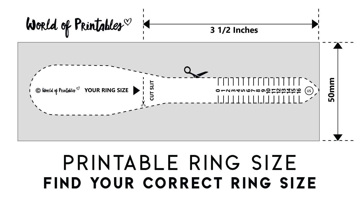 Ring Size Printable