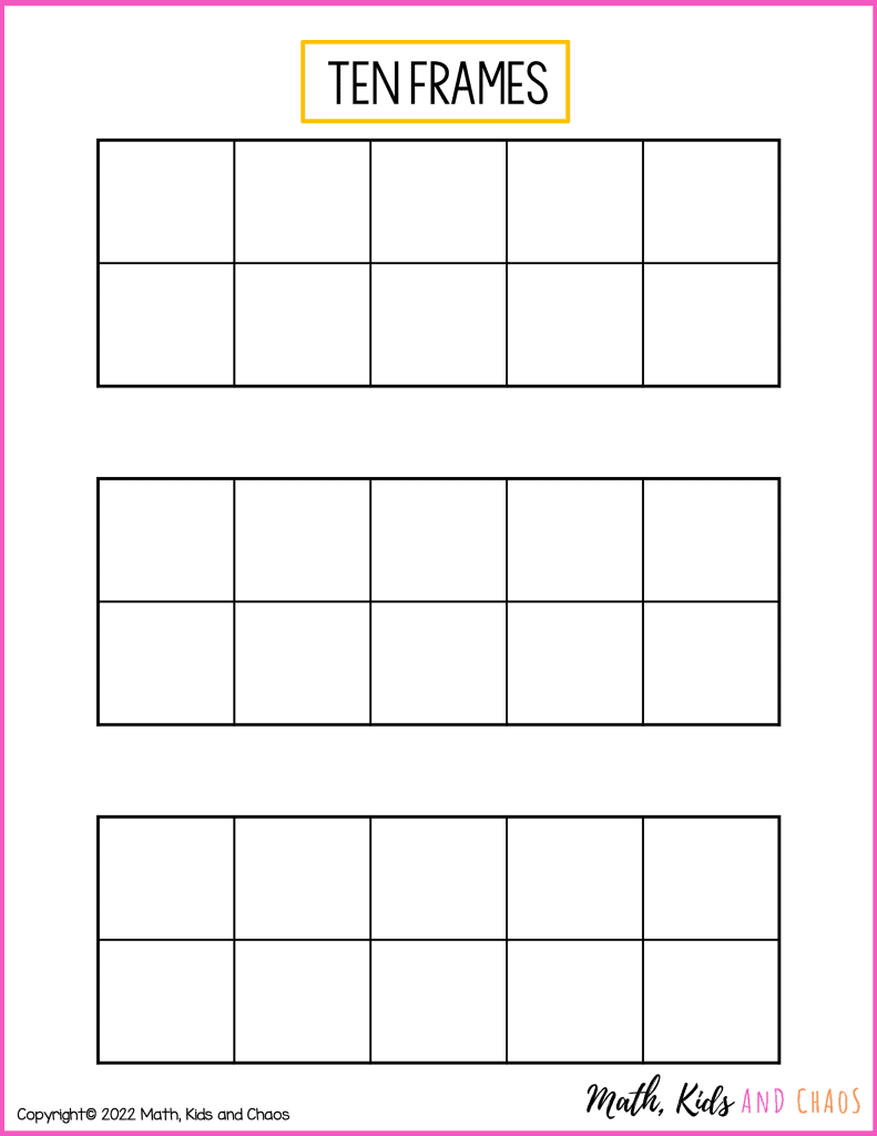 Printable Ten Frames Math Kids And Chaos