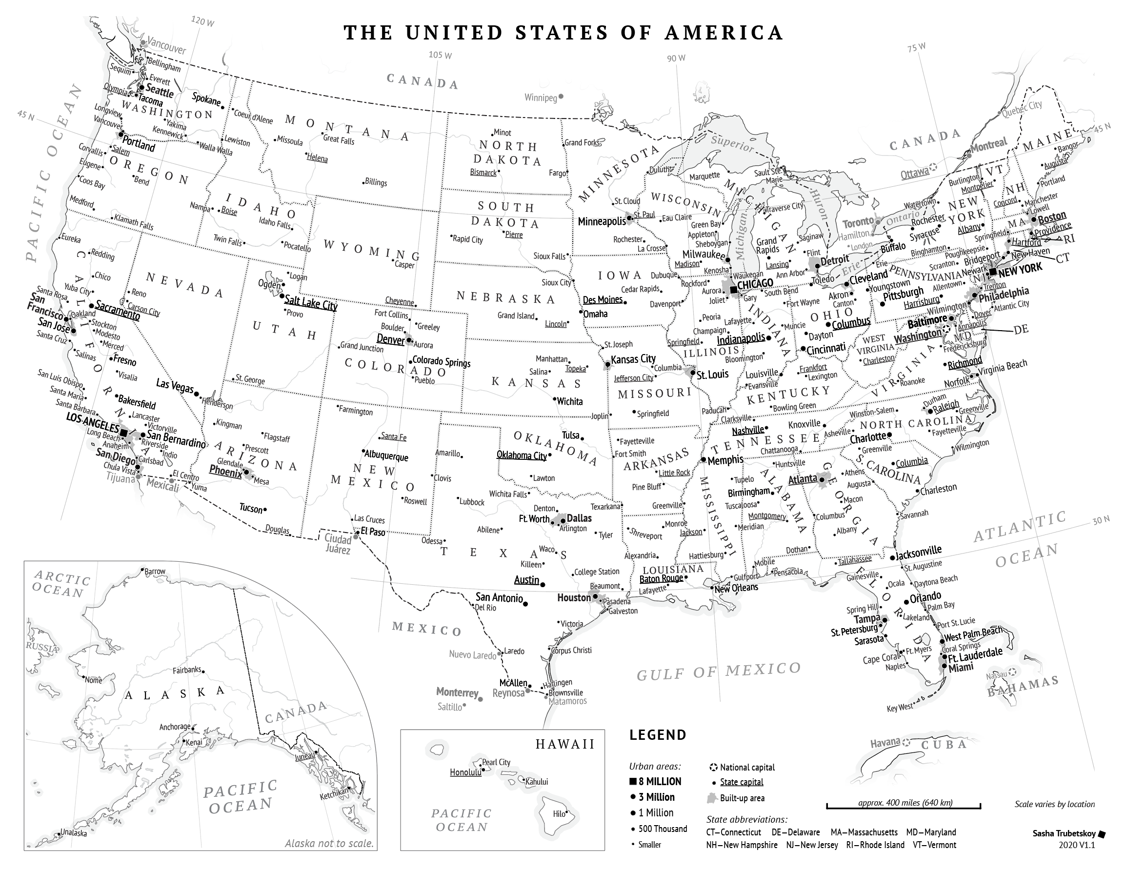 map of usa states printable