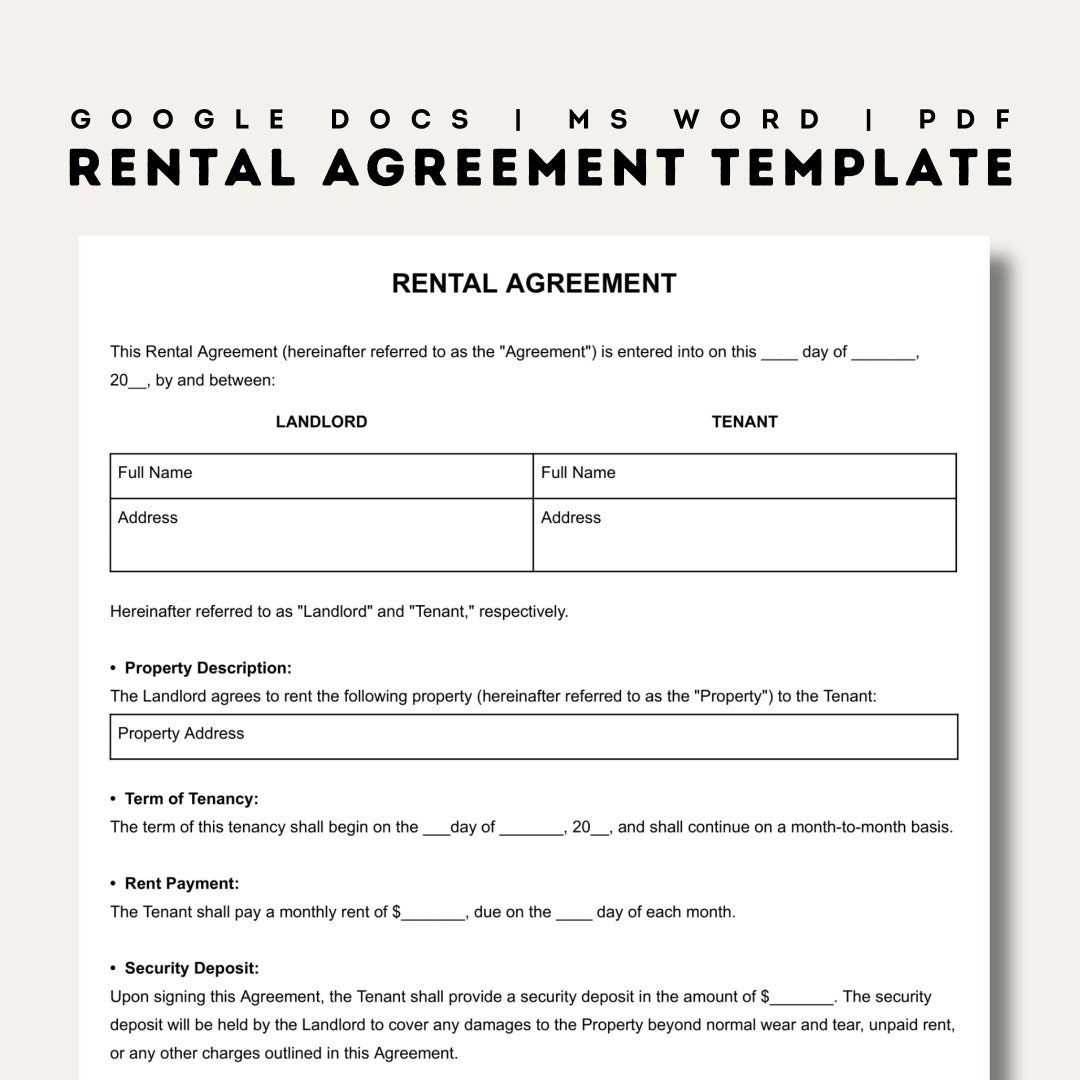 free printable rental agreement