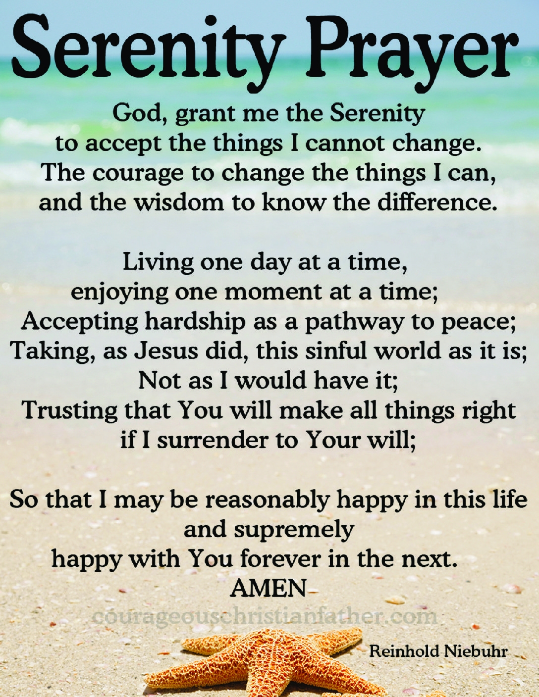 Serenity Prayer Pdf Archives Courageous Christian Father